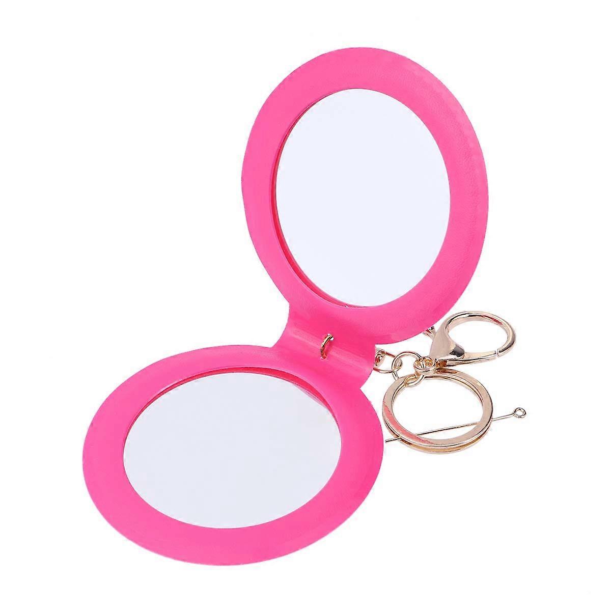 Small Compact Mirror With Beautiful Design Ideal For Girls In Rosy Shade 1Set