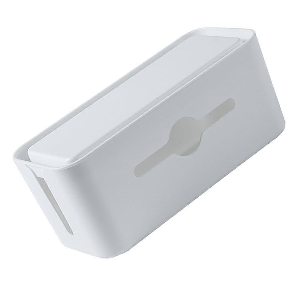 Cable Organizer Storage Box for Home Use ABS Material White Color 1pc