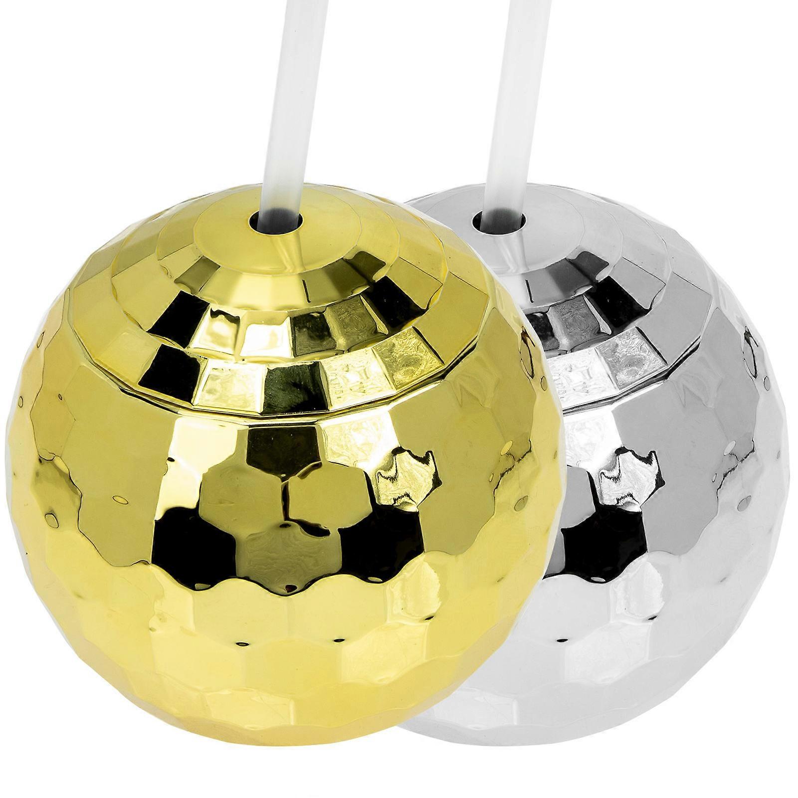 Flash Ball Cup Delicate Straw Cup for Drink Supply 2Pcs Assorted Color