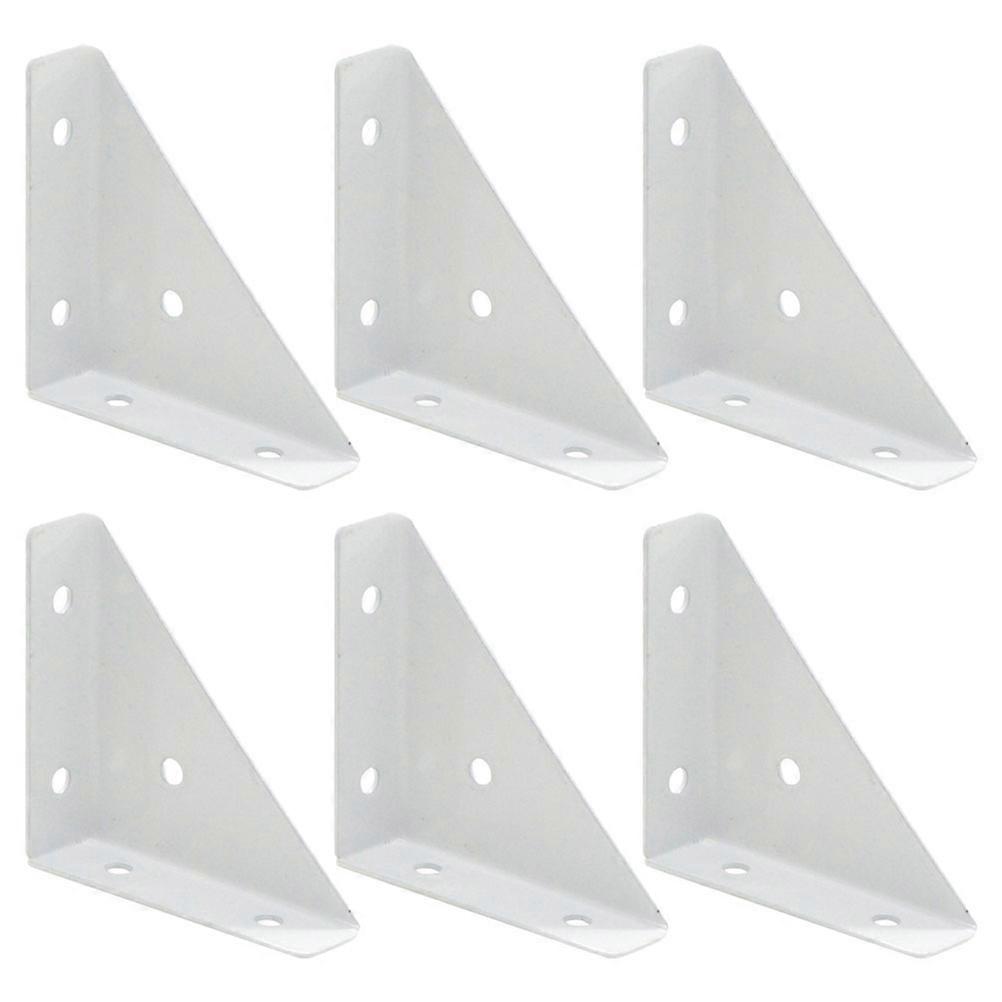 Furniture Corner Connectors 6Pcs Triangle Braces For Secure Fixing In Doors Tables White Increased Load-bearing