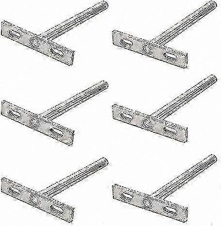 6pcs Floating Shelf Brackets T-Shaped Fixings for Wall Shelving and Decor Support Hardware