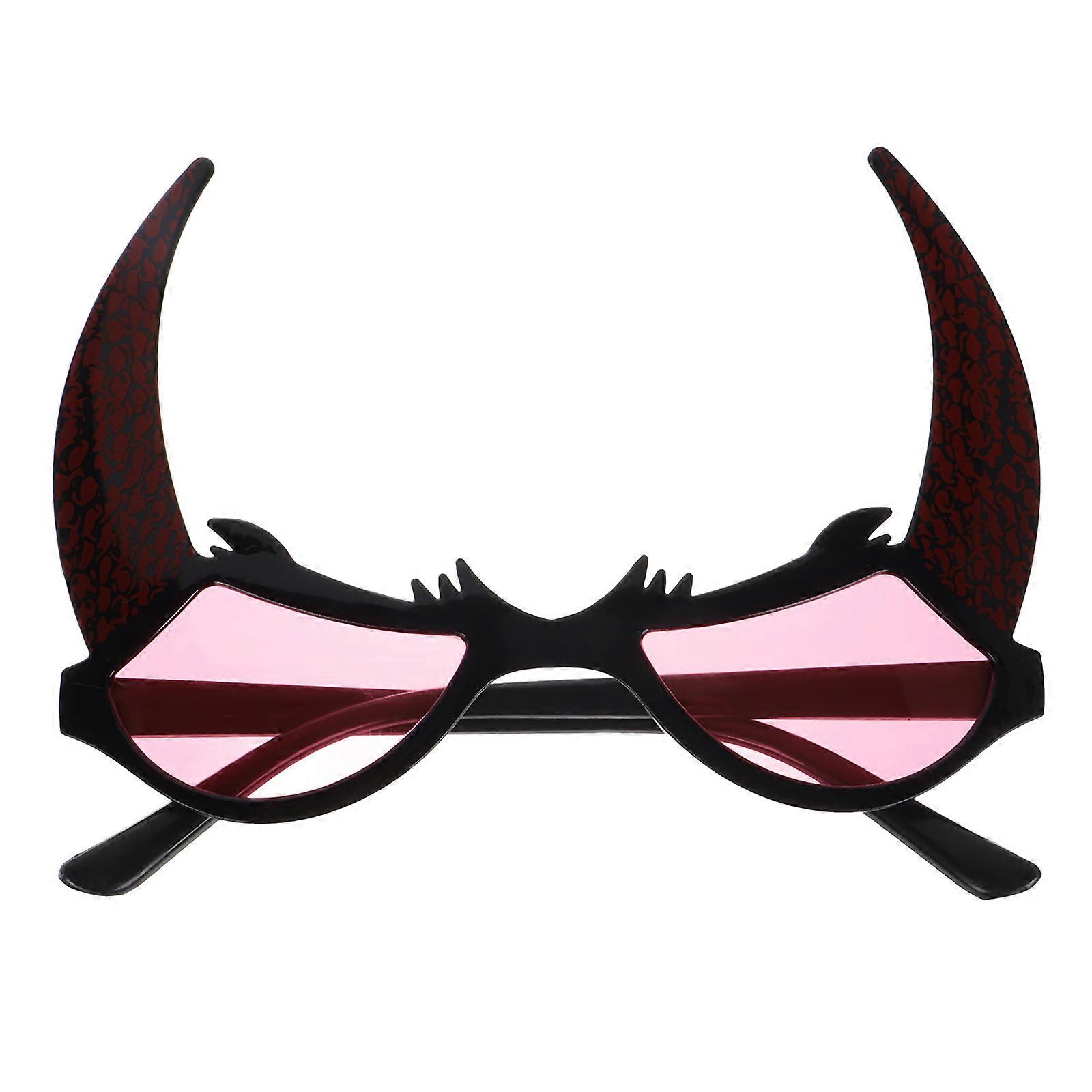 Unique Halloween Party Decoration Glasses For Photo Sessions Comfortable Design Dark Red 1Set