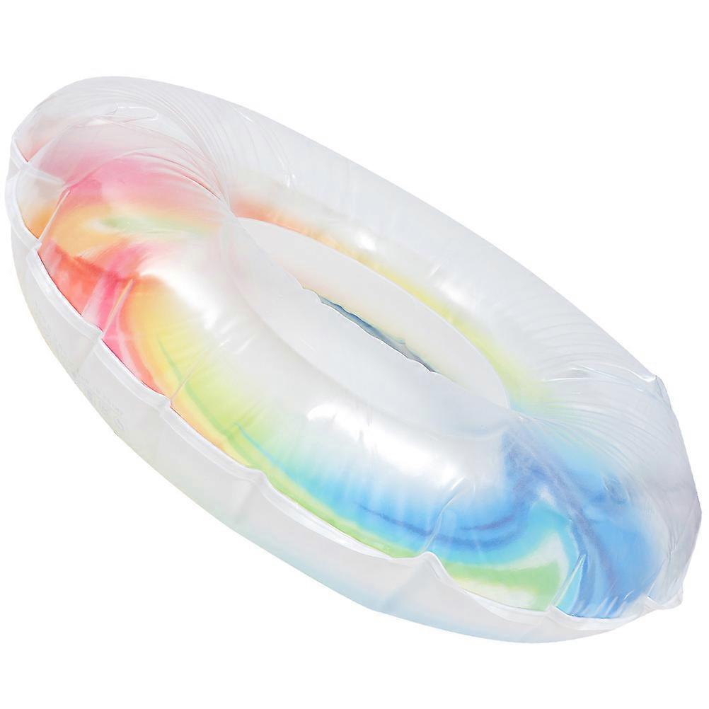 Rainbow Inflatable Swim Ring for Adults Made of Safe PVC Portable Lightweight