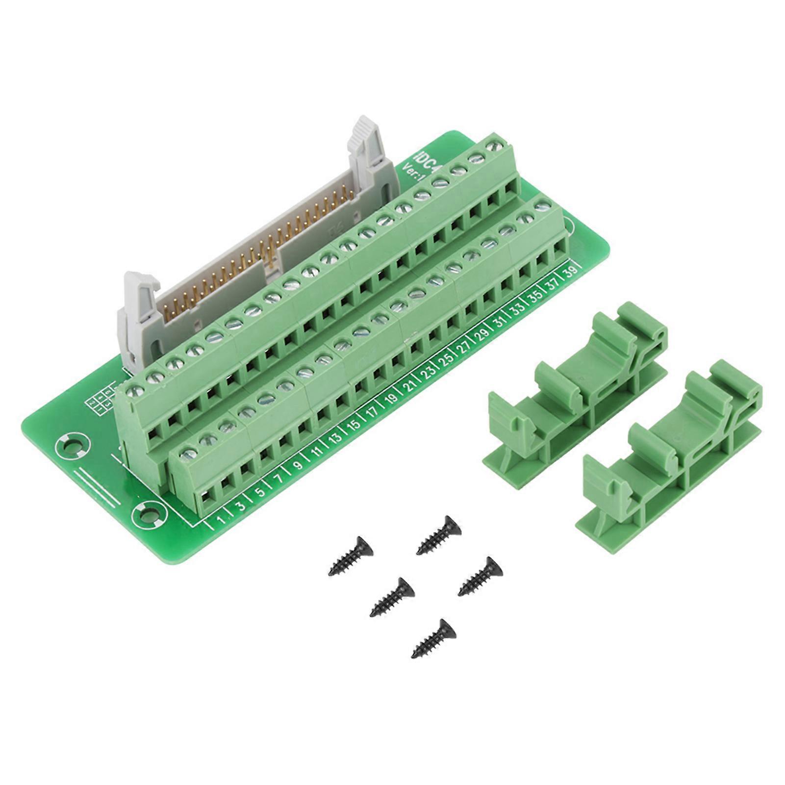 IDC40P 40Pin Male Header Breakout Board Terminal Block Connector PLC Interface with Bracket