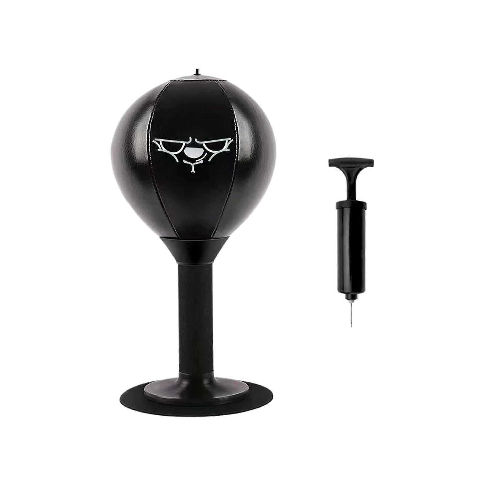 Desktop punching bag, speed, stressrelief toy, stable spring base, includes an easytoinflate pump, made of elastic material, 38 x 18 cm.