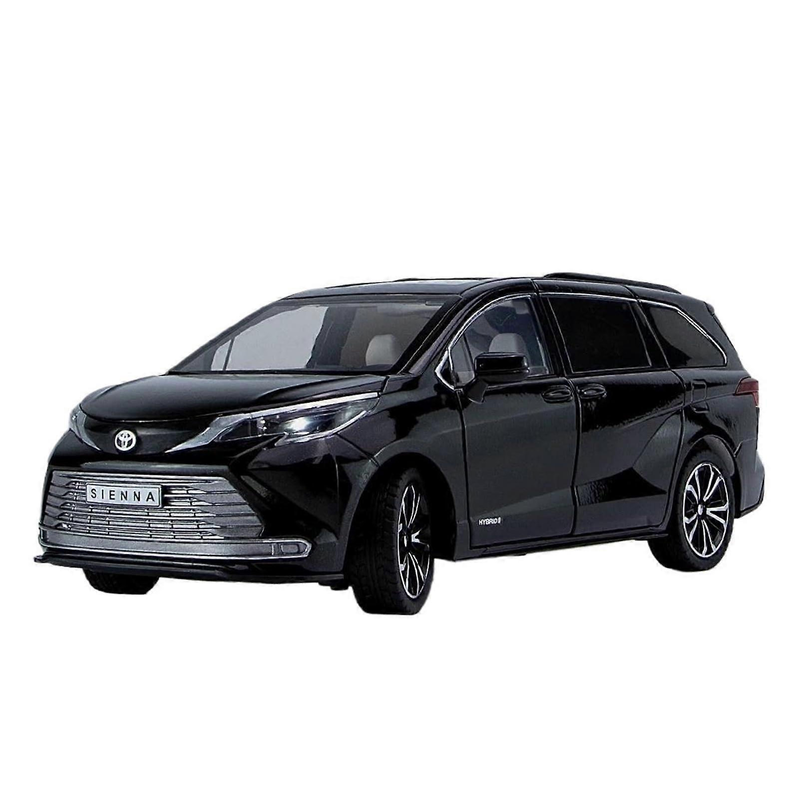 1:24 Scale Accurate Model Car for Toyota Sienna MPV Simulation Design Alloy Car Model Exhibition Hall Collection Ornaments Diecast Vehicle (Black)
