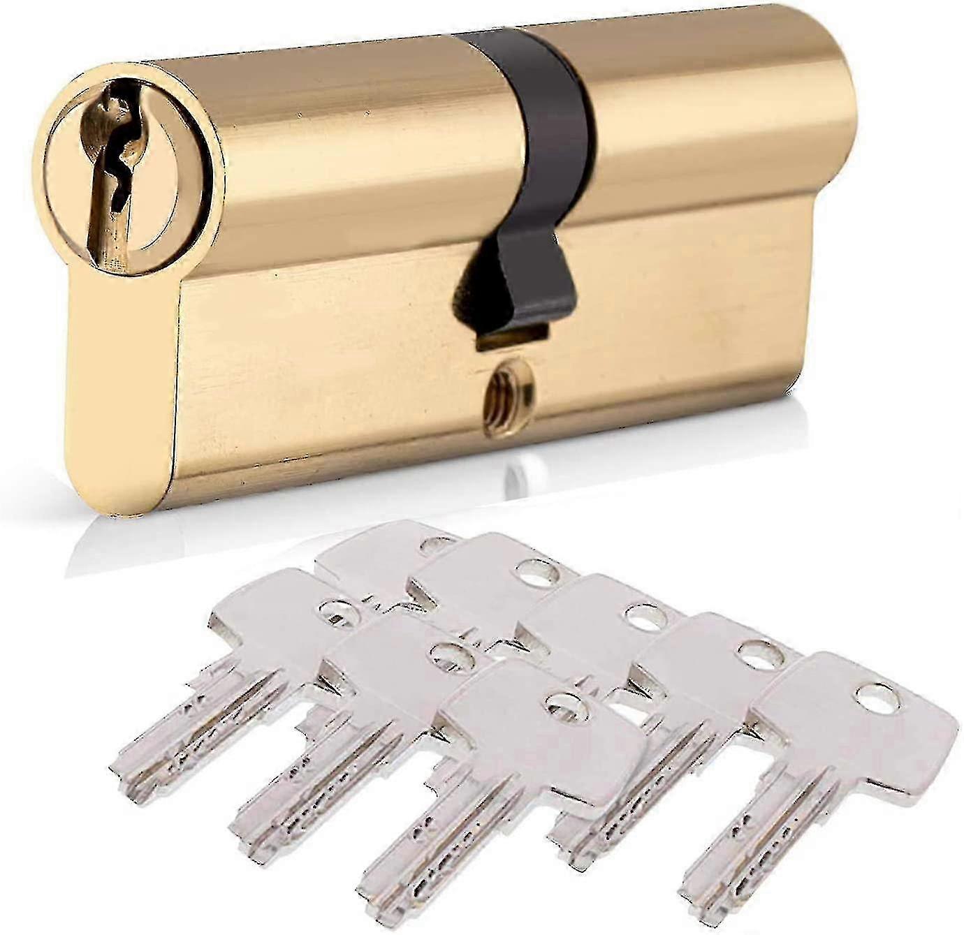 Serrure à cylindre résistante aux chocs de 80 mm, double cylindre européen avec finition en laiton