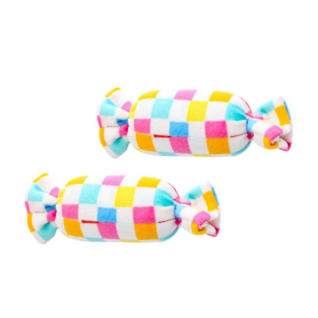 Candy-Shaped Plush Dog Chew Toys 2-Pack for Puppies, Molar Interactive Toys to Reduce Destructive Behavior and Promote Healthy Chewing