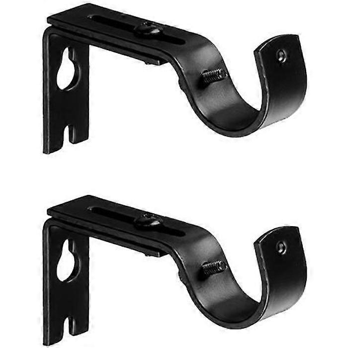 CURTAIN RING -(Black) Adjustable Curtain Rod Bracket 2 Pieces