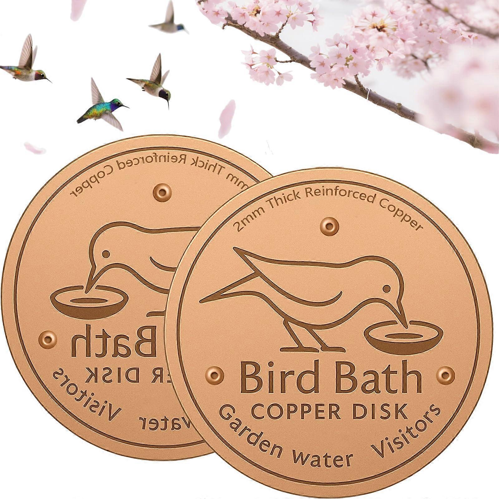 Bird Bath Copper Disk – Pure Coppers Physical Water Purification for Outdoor Birds Baths (2PCSB)