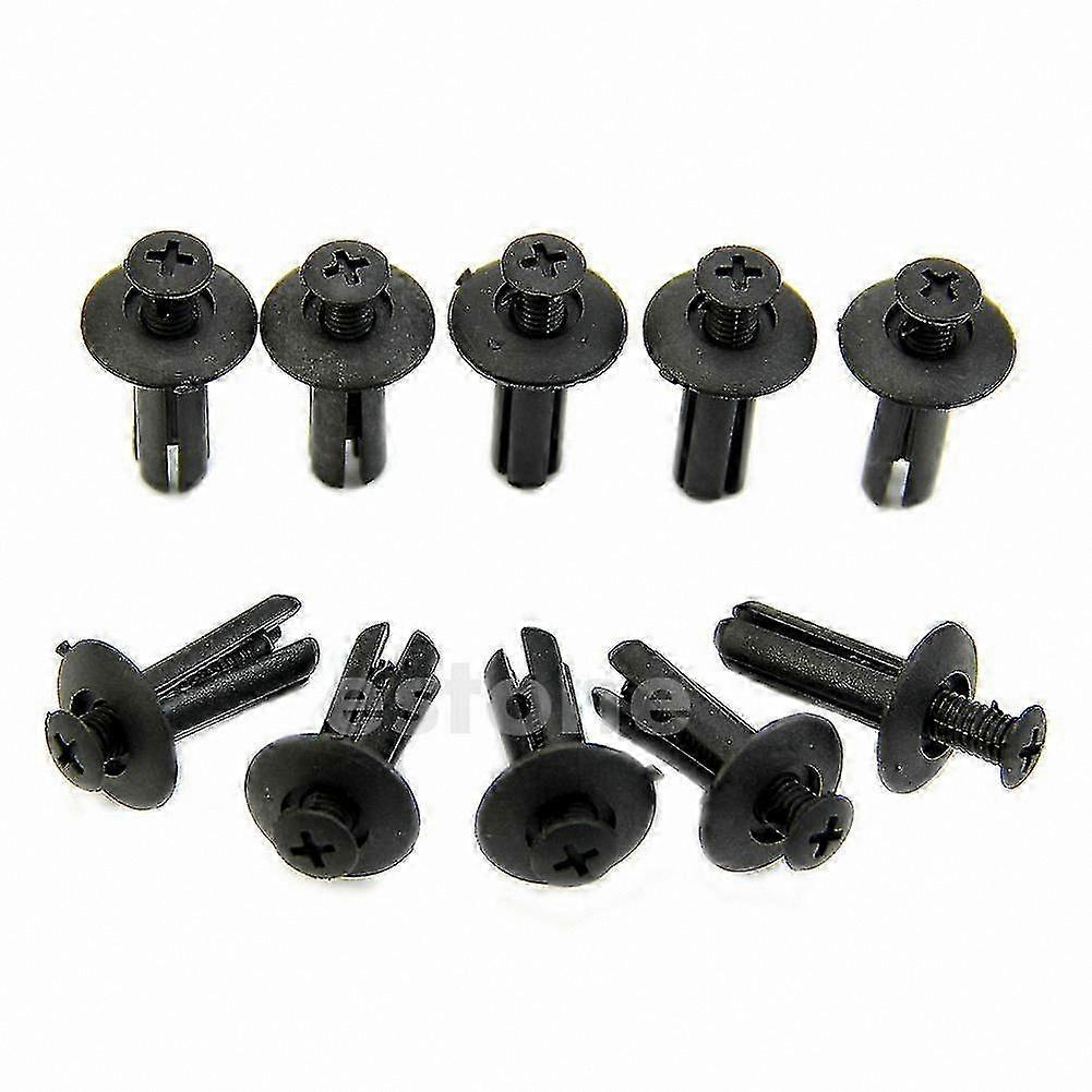 10-Pack Black Nylon Rivet Fasteners for Panel Retainers