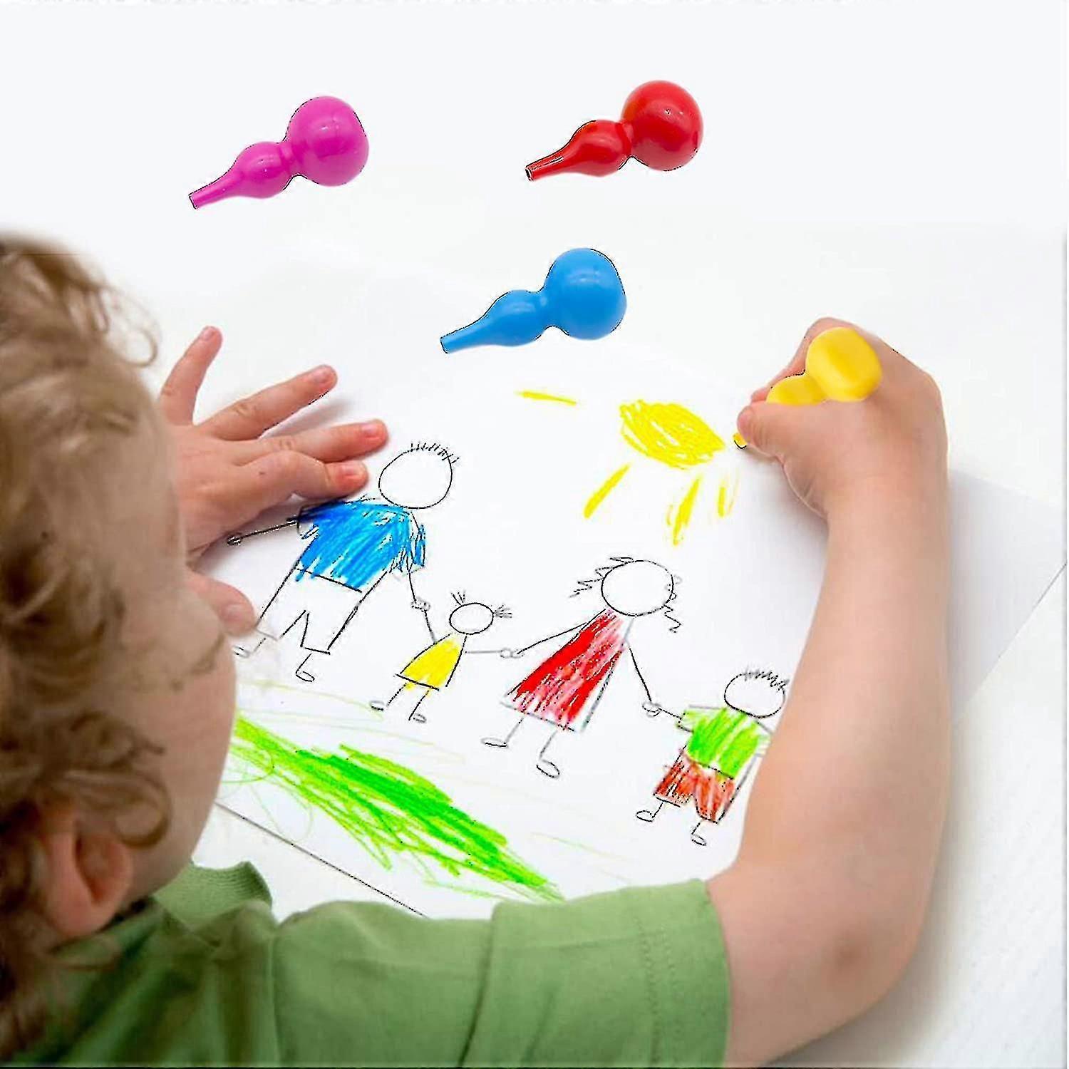 Non-Toxic 12-Color Stackable Toddler Wax Crayons
