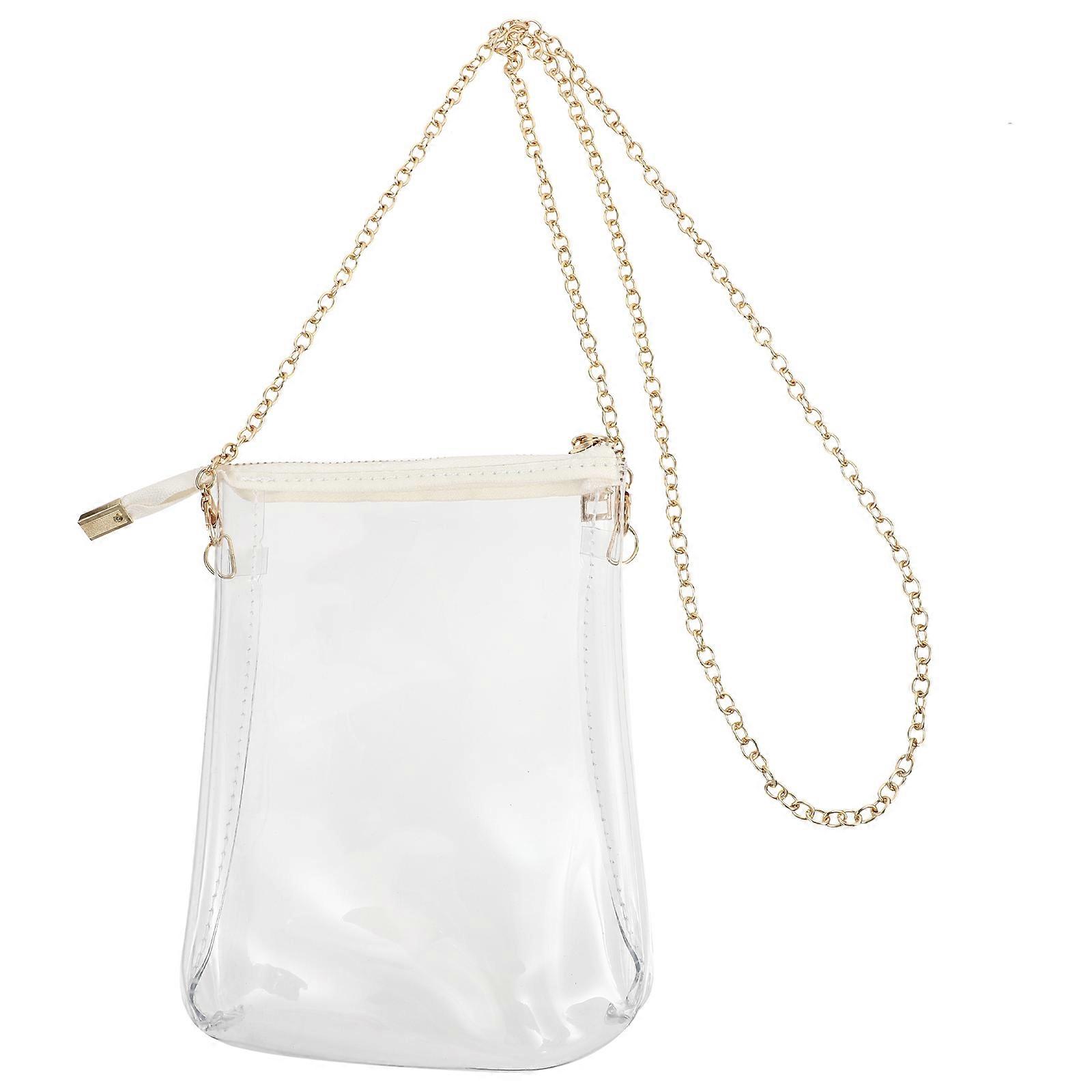Cellphone Shoulder Bag Square Shape for Women Everyday Use Party Transparent Pvc Material Storage for Wallet Key and Phone 1Set