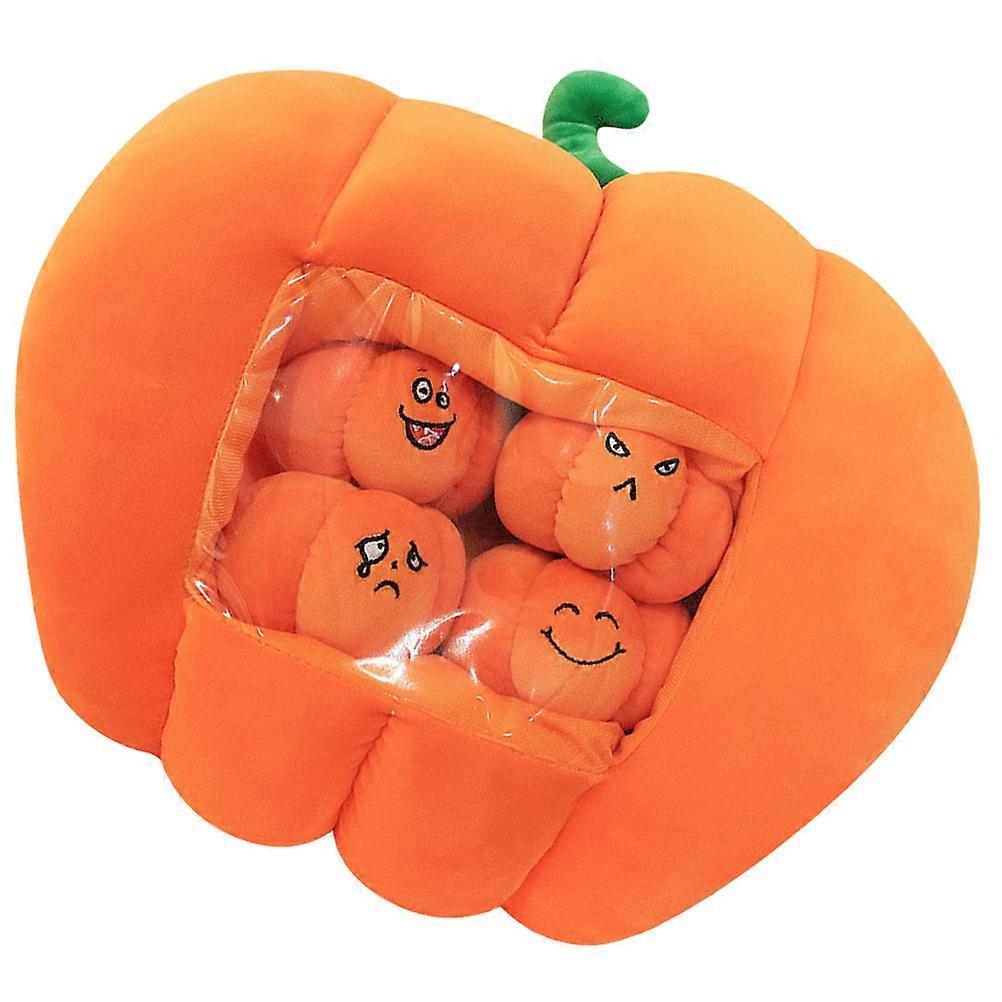 Cartoon Pumpkin Pillow for Halloween and Carnival Parties Using Orange Pp Cotton for Sleeping Pillow 1Set