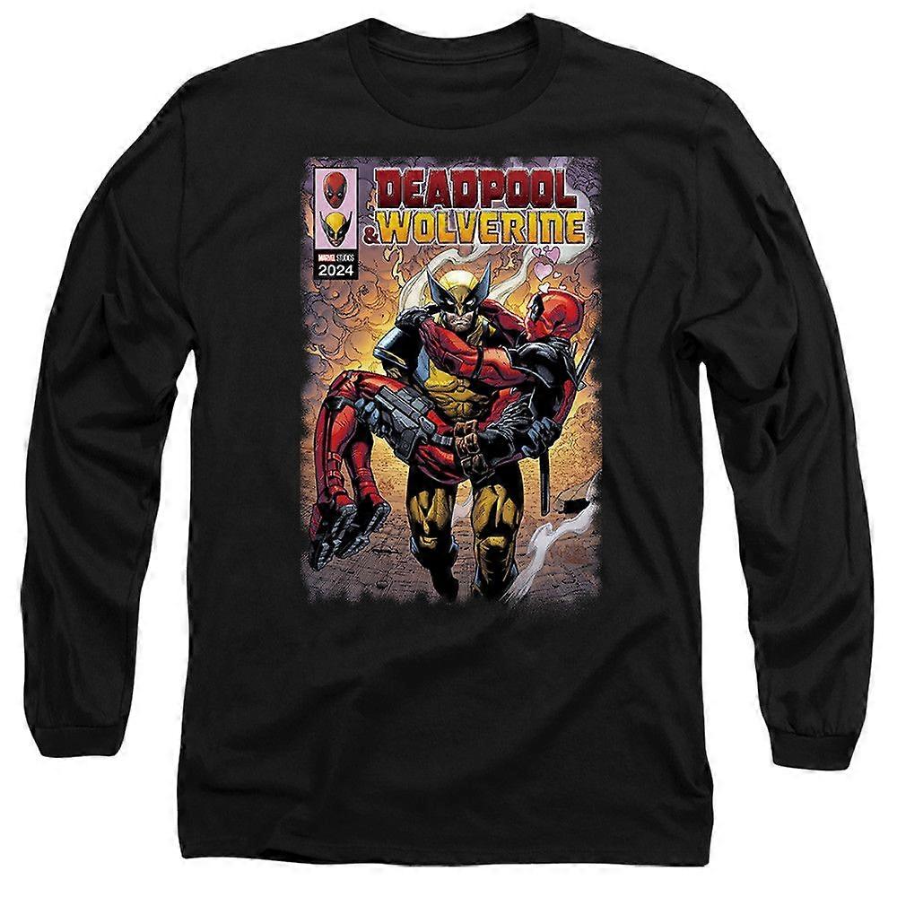 Deadpool Wolverine Lagrer Deadpool Comic Langermet T-skjorte Style 253