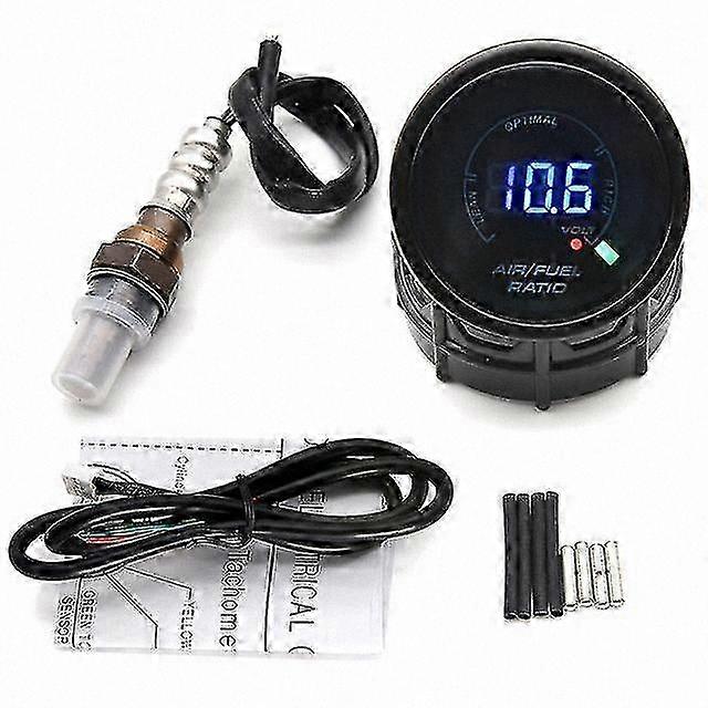 Digital Air Fuel Ratio Gauge with Lambda Probe O2 Sensor for 12V Vehicles High-End Automotive Meter Arrow Display 52mm Universal Fit