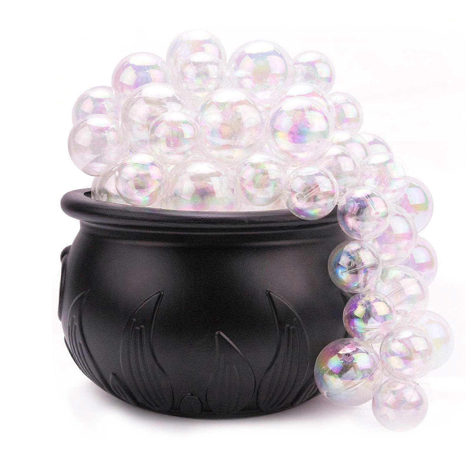 Bubbling Cauldron with Violet Light 14x10cm Black Candy Holder