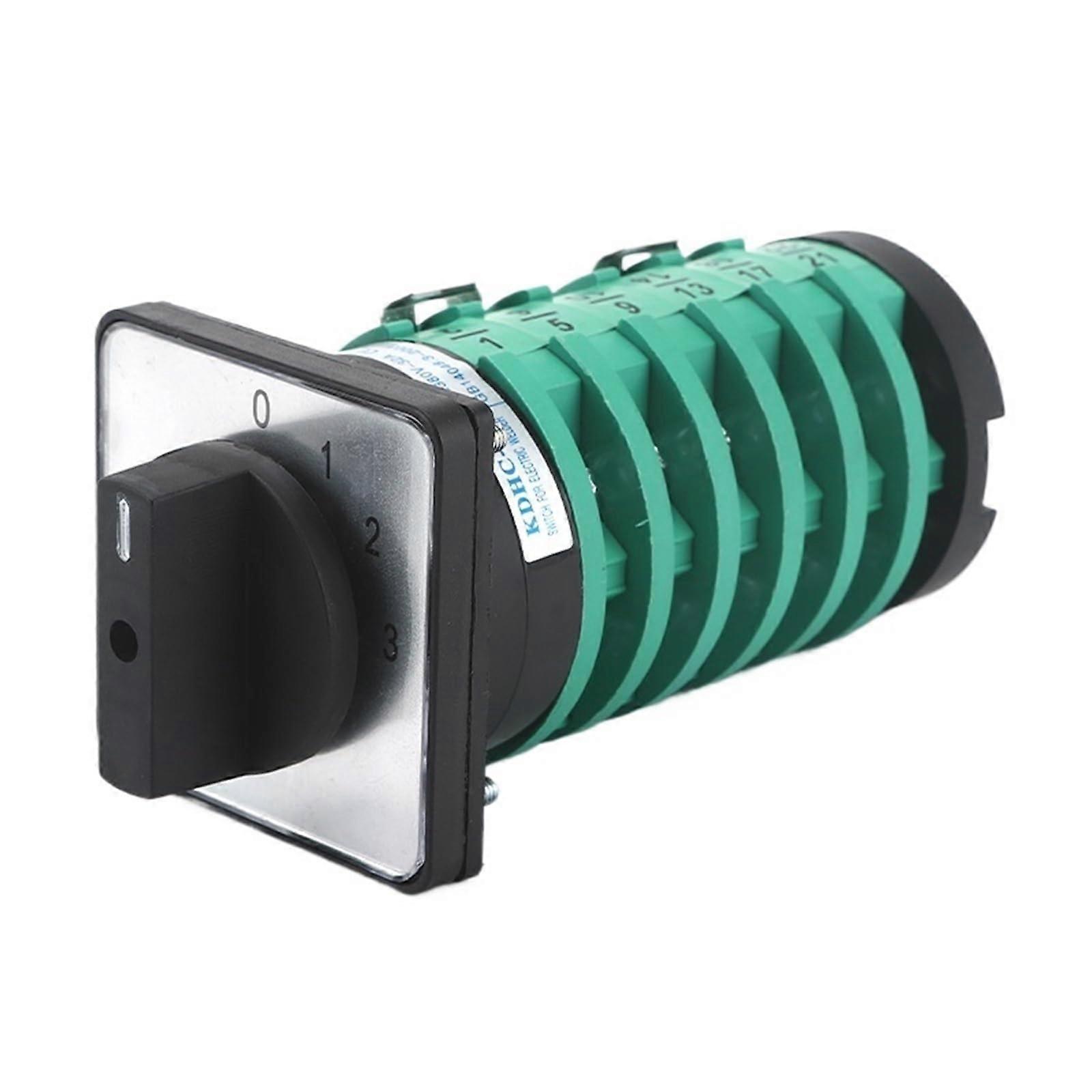 KDHC Rotary Changeover Cam Switch 32A 690V, 4 Position 6 Pole, Adjustable Welding Machine Controller, 6X36 Compatible