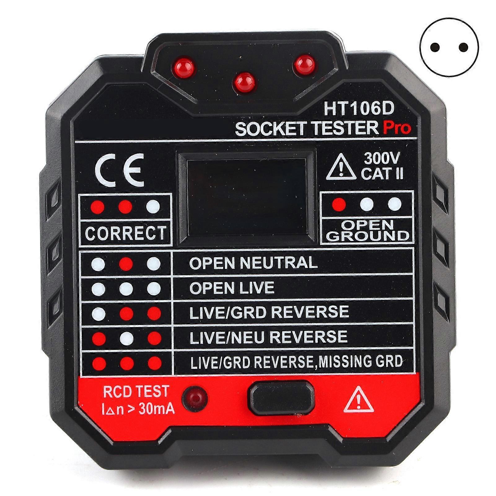 Electric Socket Tester Digital Display Fault Checker Detector Wall Plug in