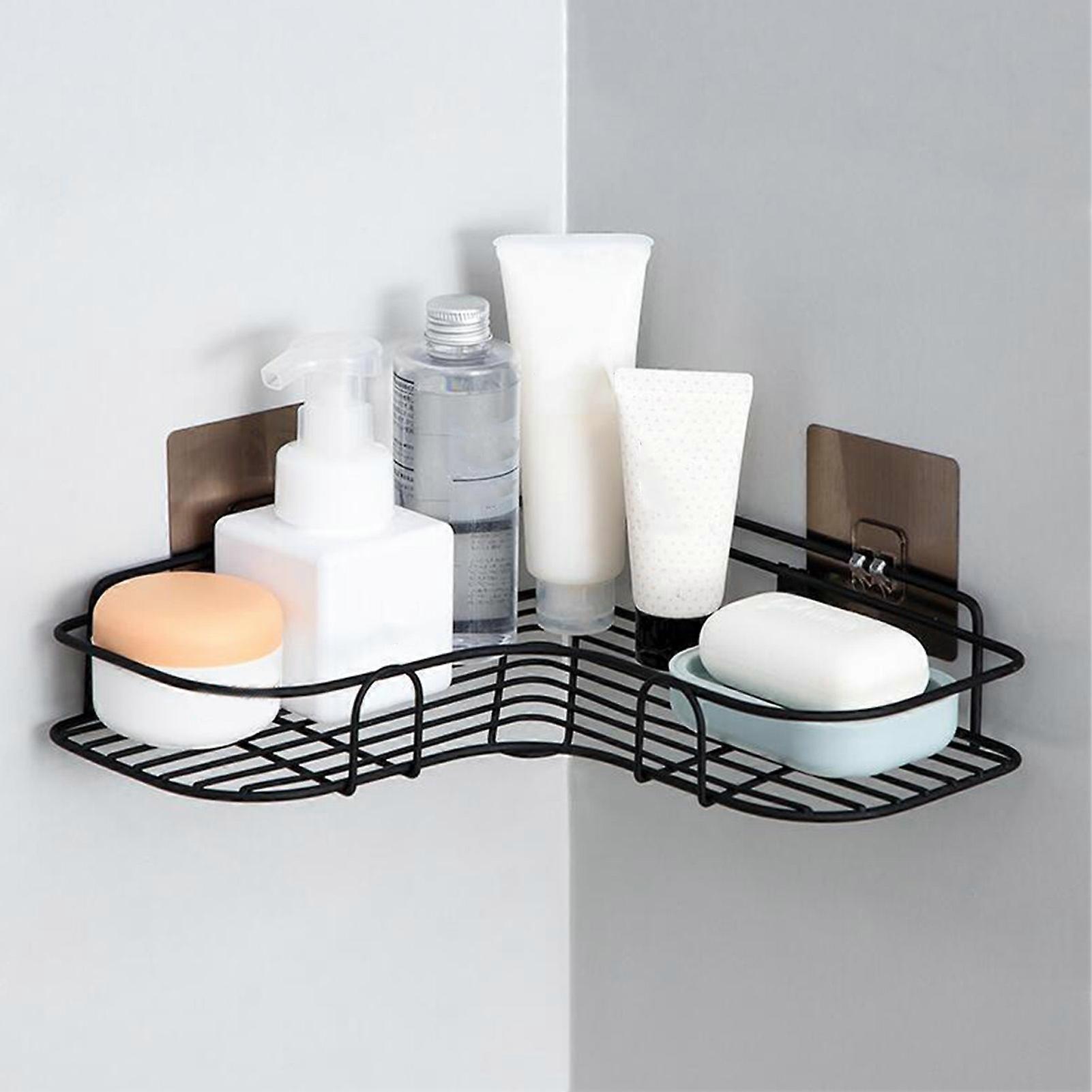Corner Shower Caddy Wall Mount Iron Organizer Rack Shelf 480g