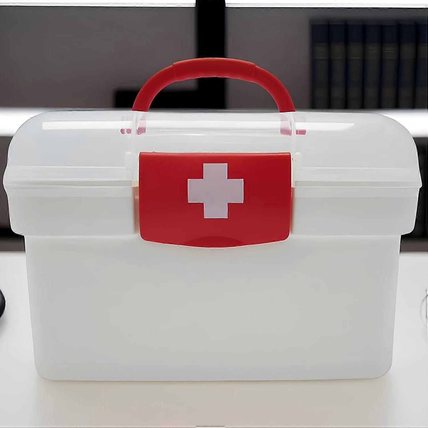 Medication Box Large Medicine Organizer With Detachable Tray And Locking Lid Carrying Case For Home Car Dorm Camping
