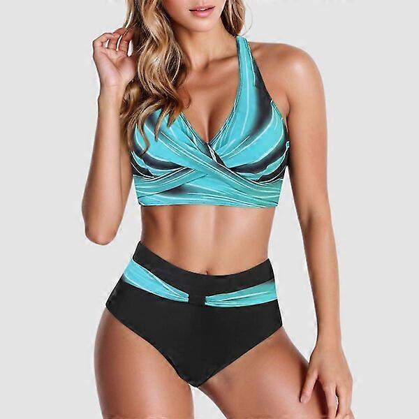 Women's high-waisted bikini set, Model 1, Knitted material