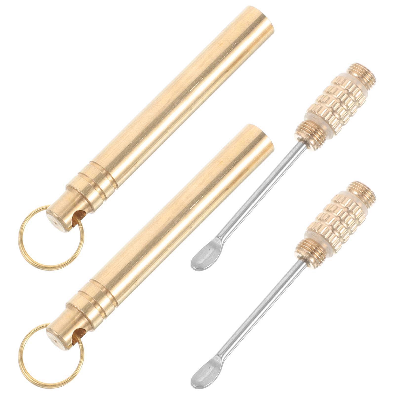 2pcs Portable Ear Clean Tools Mini Ear Pick Keychain Precise Earwax Removal and Heavy Earring Support with Waterproof Case