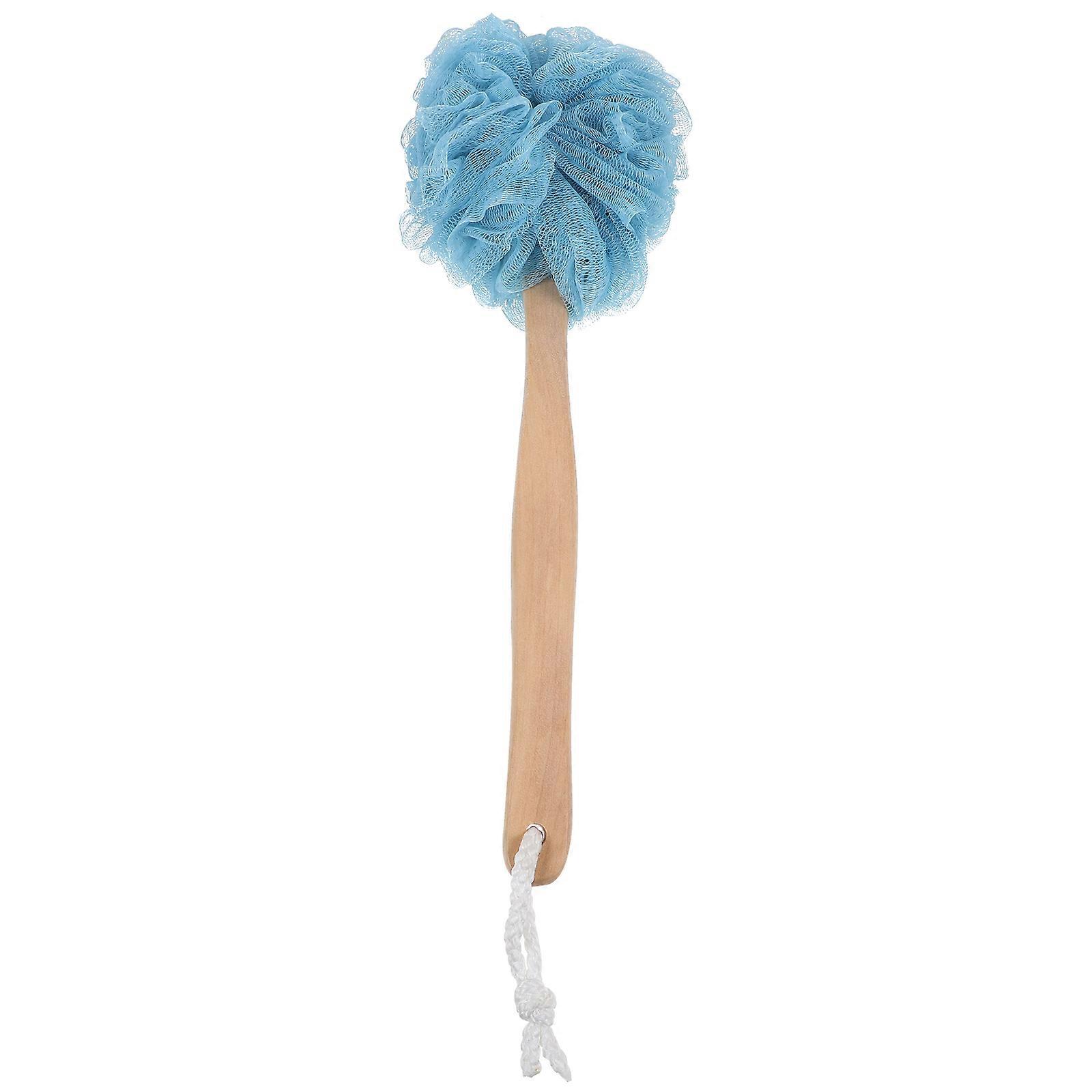 Blue Long Handle Bath Flower Made of Nylon for Comfortable Bath Use Soft and