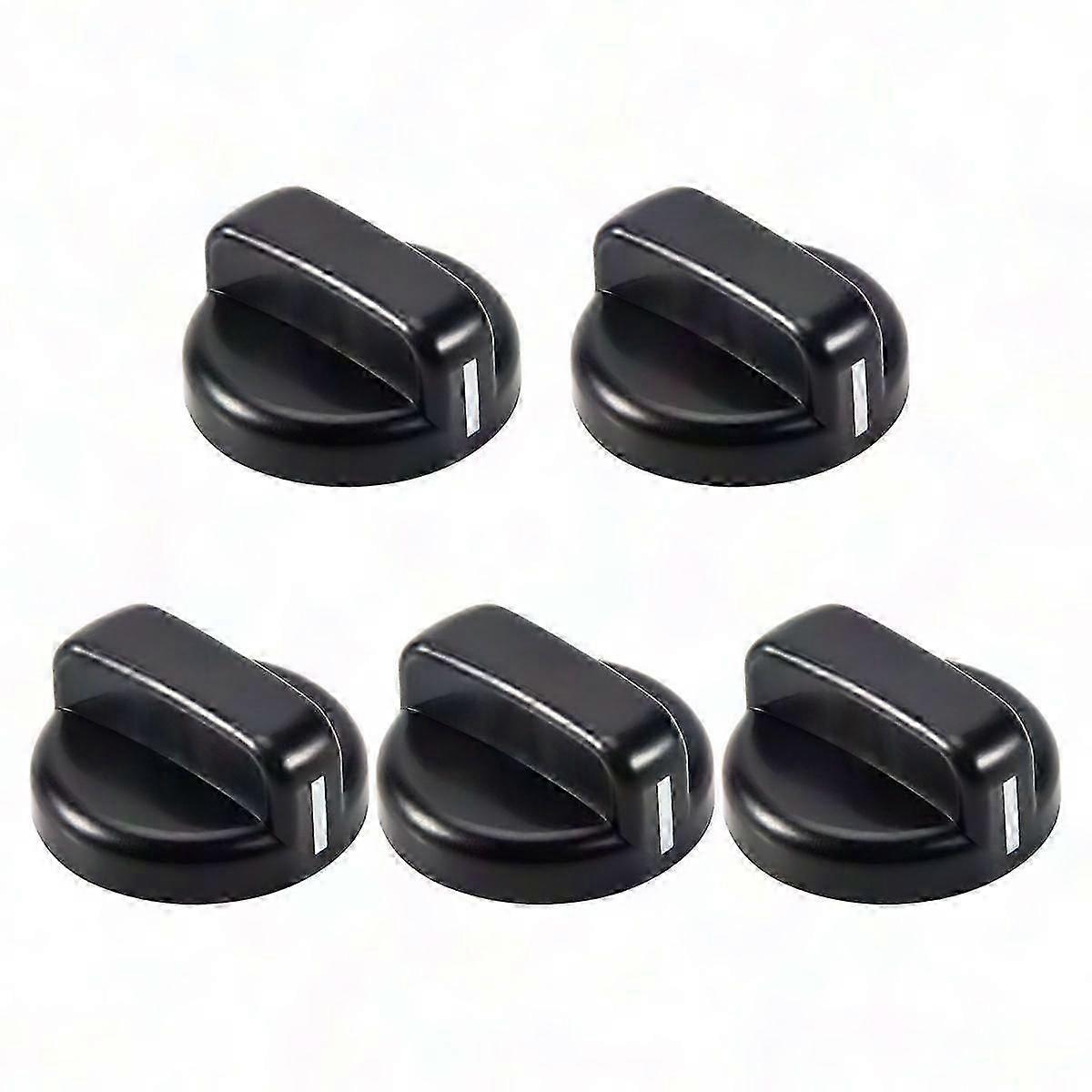 5 PCS Black Plastic Gas Stove Control Knobs for Kitchen Cooker