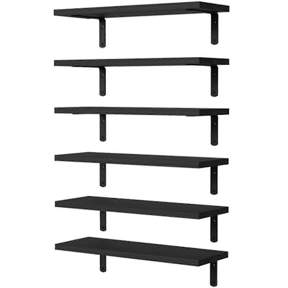 Wooden Floating Shelves for Wall Decor - Wall Mounted Bathroom Shelf for Storage and Display