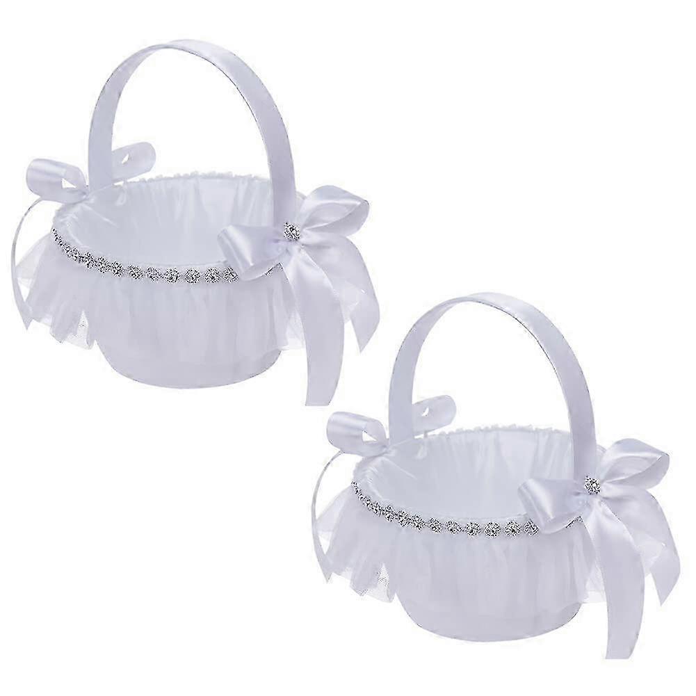 2 Pack Flower Baskets for Wedding Decorations 2025