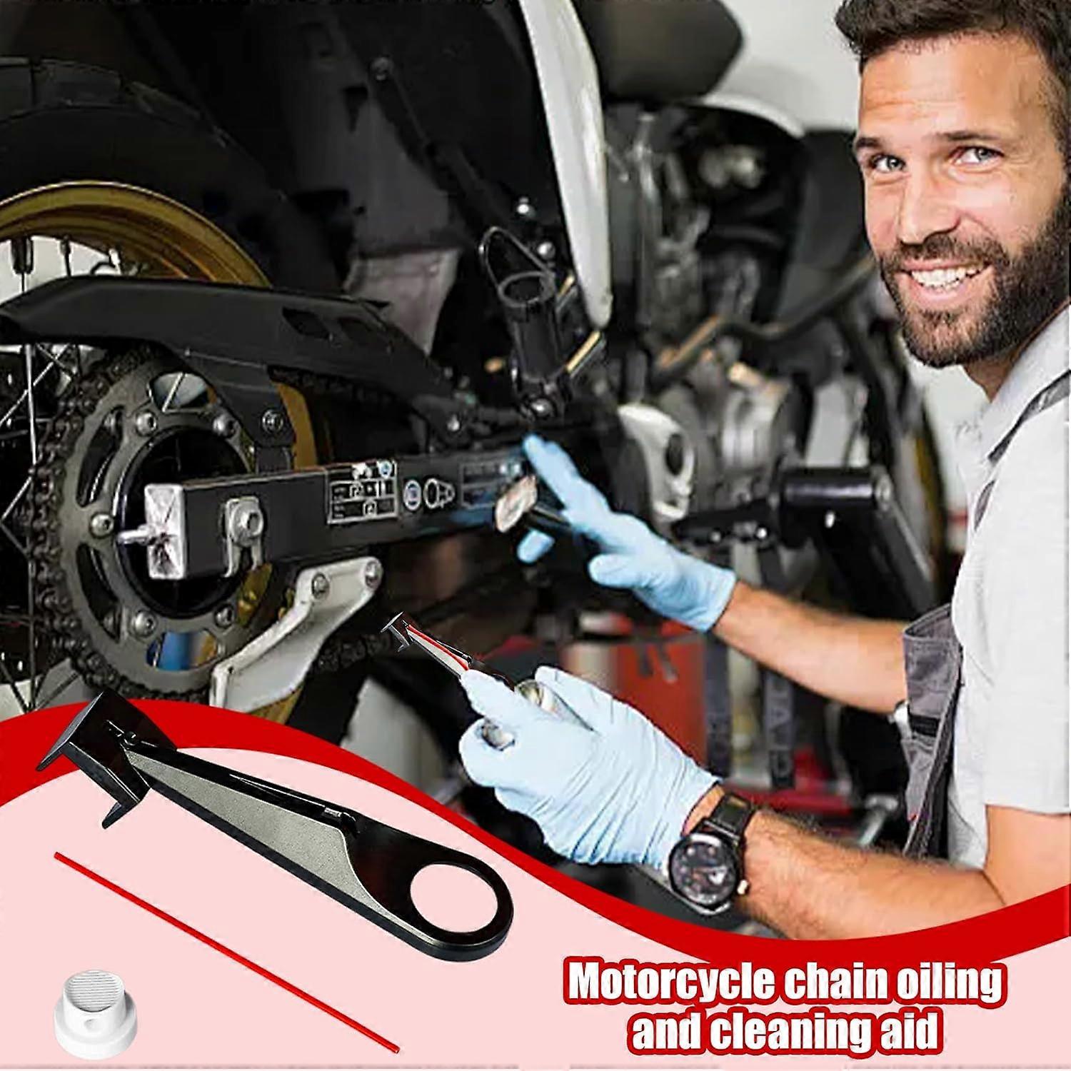 Chain Oiler Tool Motorcycle Chain Lubrication Aid Compact Lube Applicator With Tire Brush For Motorcycle Maintenance
