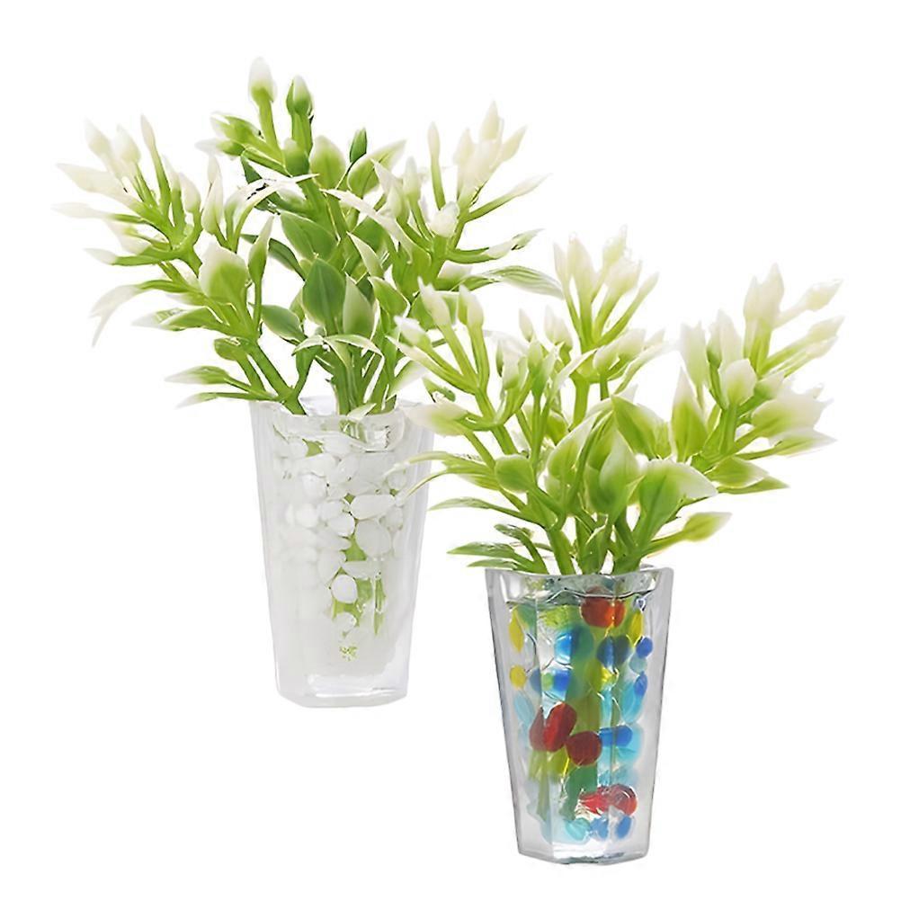 Miniature Flower Vase Doll House Models for Decor 6Pcs Assorted Color Resin