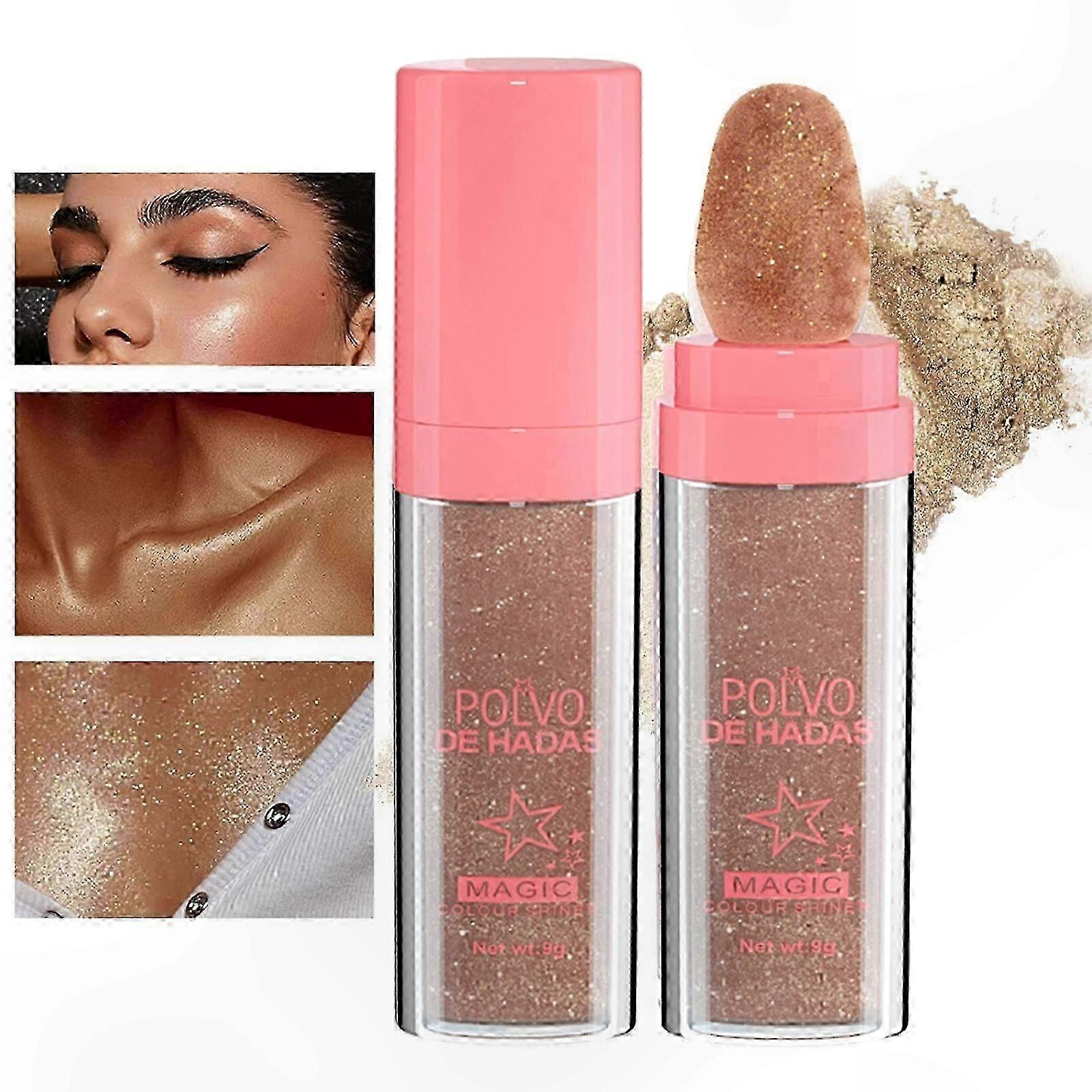 Glow Highlighter Stick with Blush Effect for Face and Makeup, Shimmer Body Glitter for Radiant Look