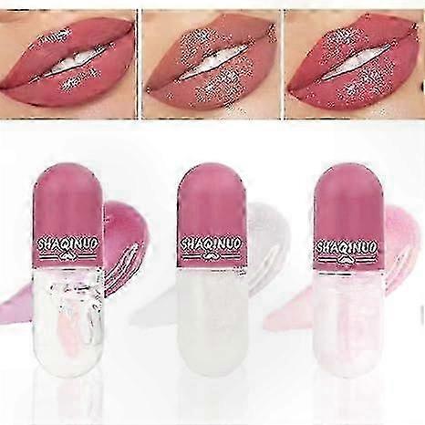 Set of 3 Color-Changing Lip Glosses, Temperature-Sensitive Tinted Lip Oils, Moisturizing Lip Balm with Long-Lasting Hydration