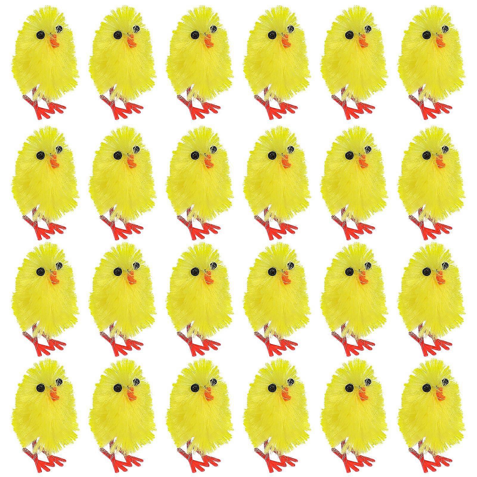 60pcs Simulated Chicken Cartoon Chicken Easter Decorations Party Supplies
