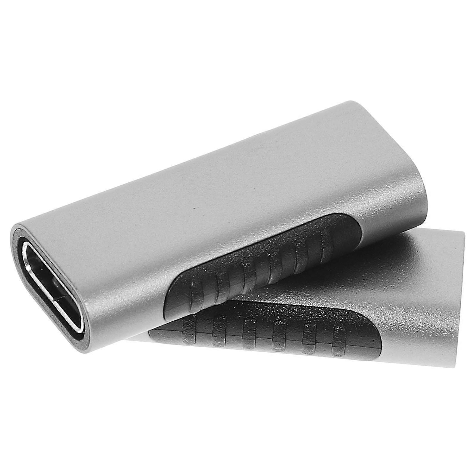 USB C Extension Adapter for Charging 4Pcs Silver Aluminum Alloy