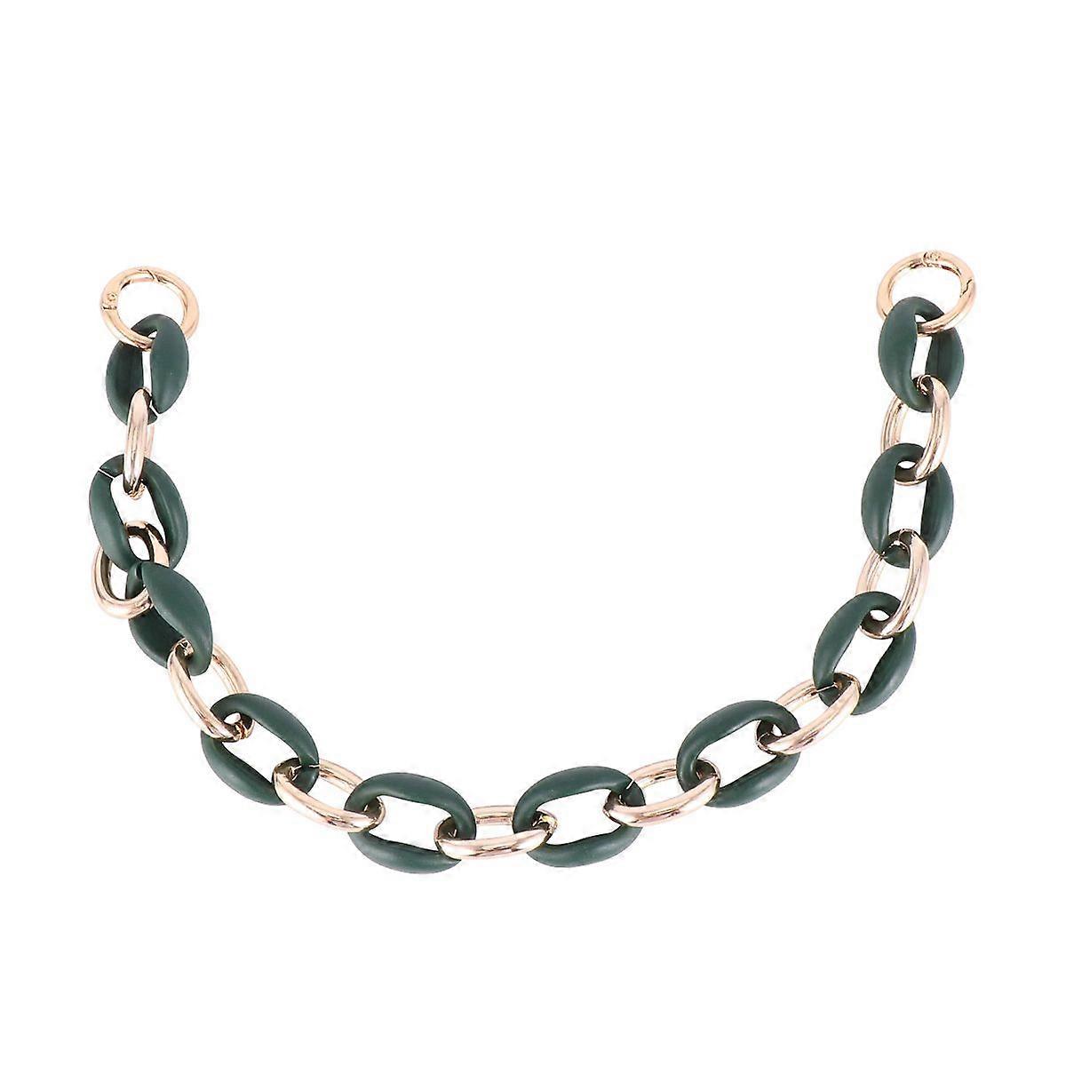 DIY Short Alloy Chain Bag Purse Handle Strap Replacement (Green)