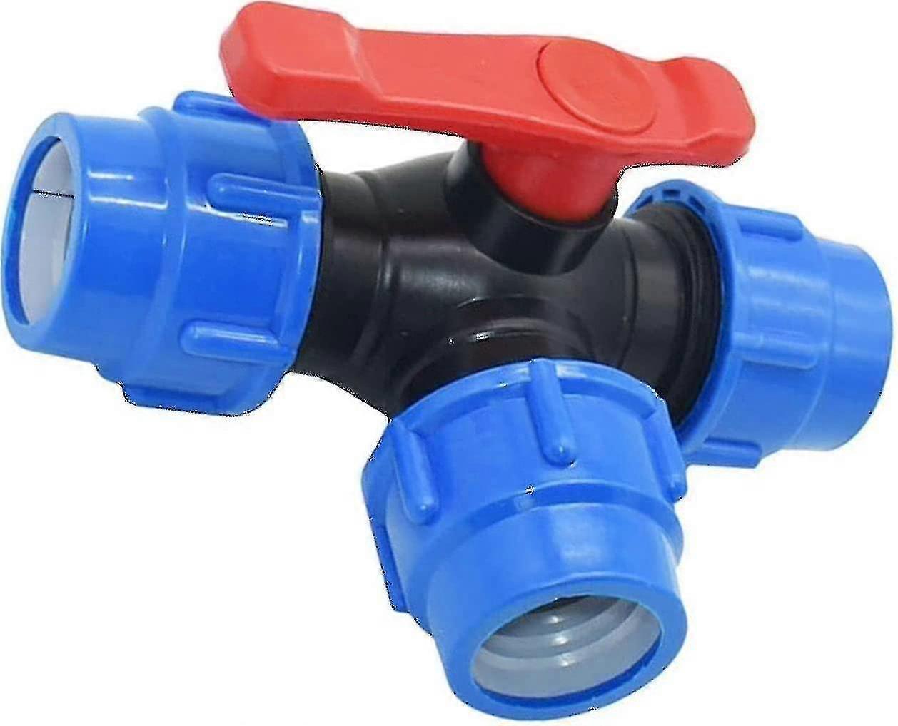 Ball Valve, 20mm PE Pipe Quick Connect PVC Three Way T-joint Switch