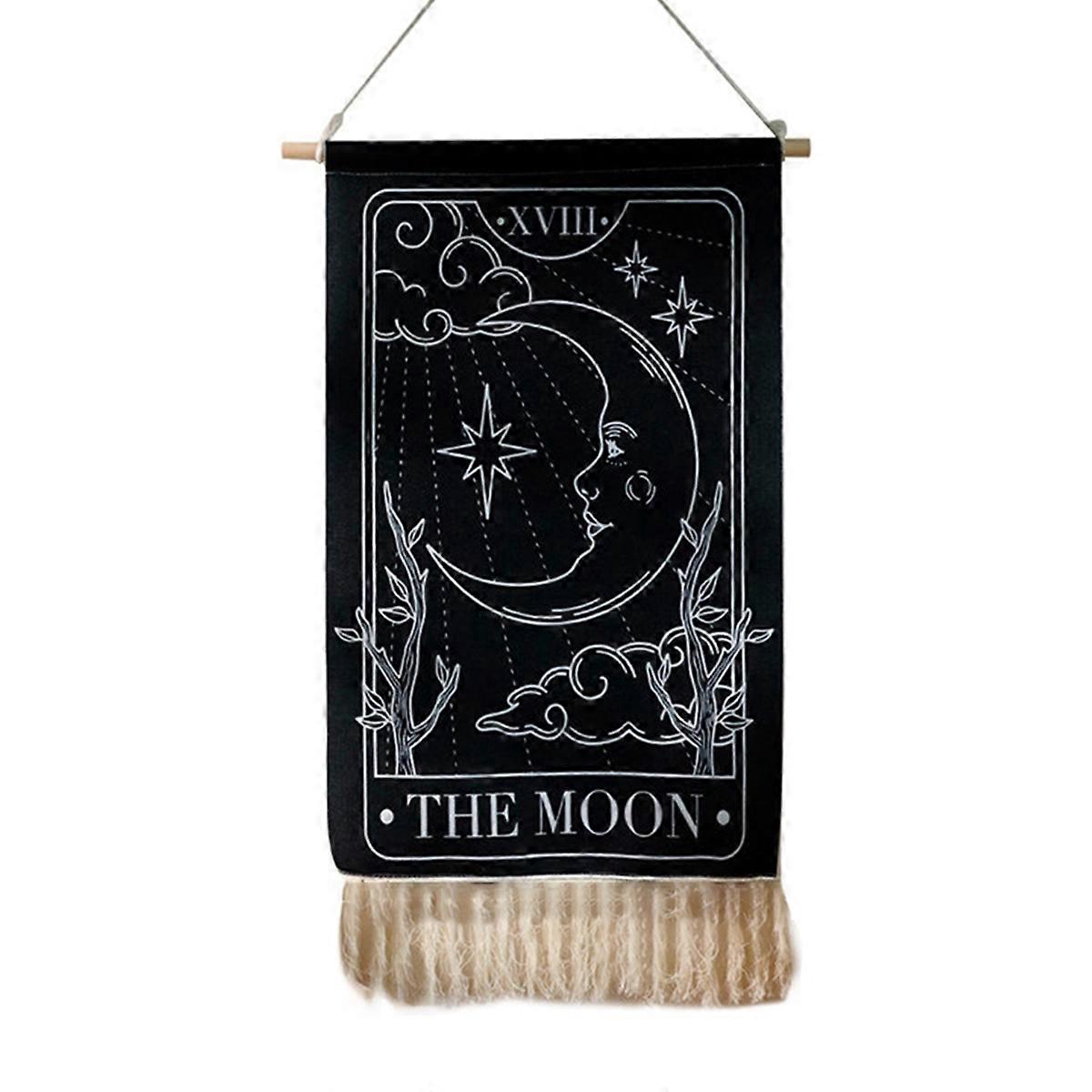 Printed Tassel Tapestry Decorative Hanging Background Wall Cloth, B