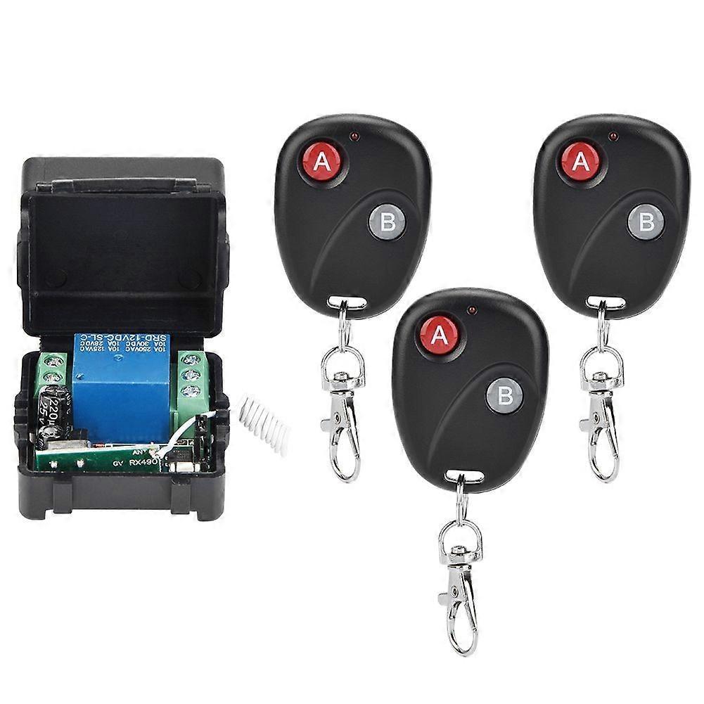 433MHz Wireless RF Relay Remote Control Switch Receiver Transmitter System Three Remote Control