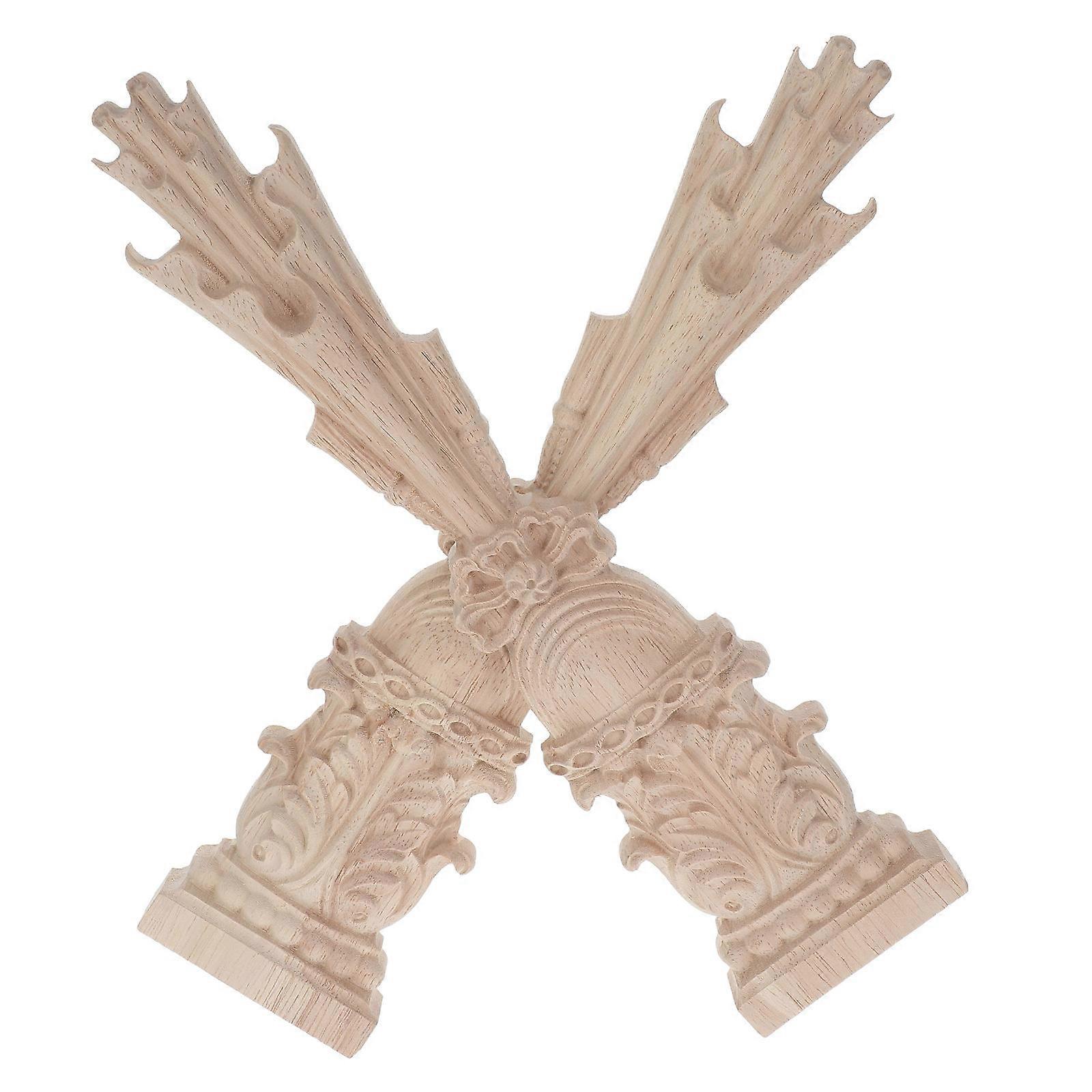 Carved Wood Appliques Unpainted for Furniture Use 10Pcs Collection