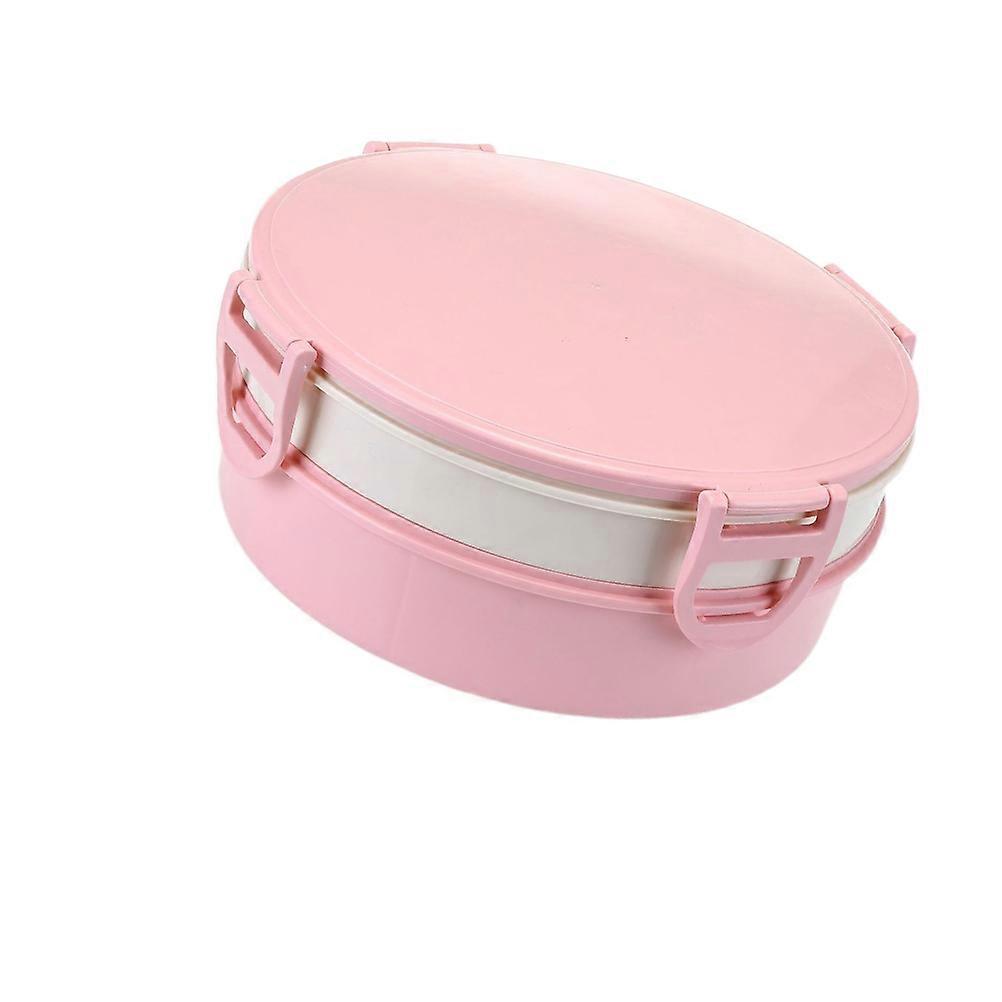 Sealing Fruit Plate Double Layer for Serving with Sealing Cover Pink