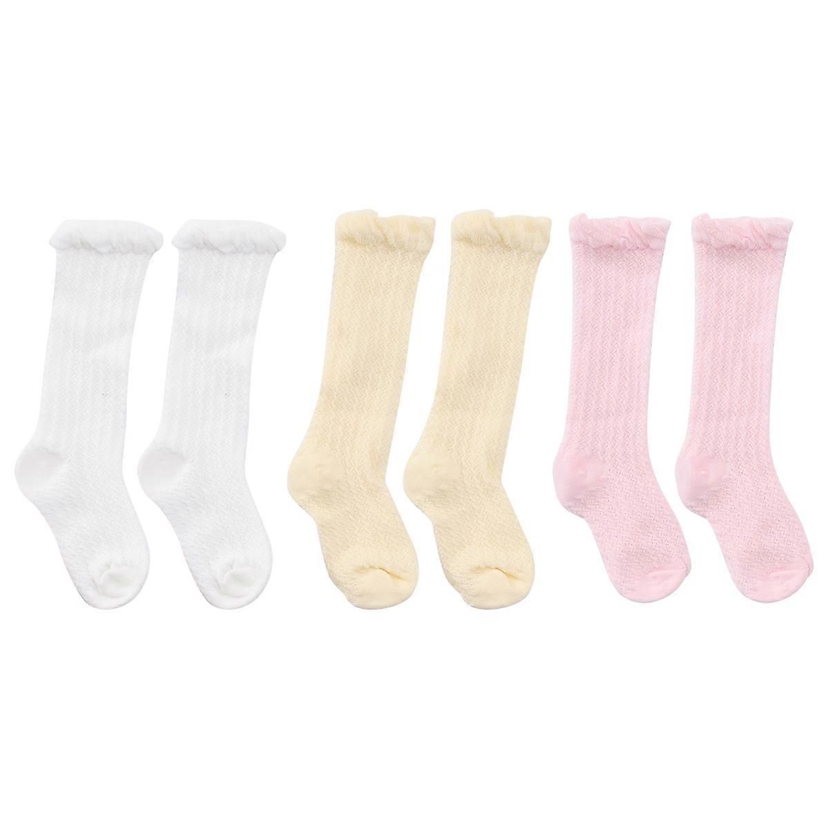 Breathable Long Socks For Infants Summer Style Comfortable Non-slip 9 Pairs