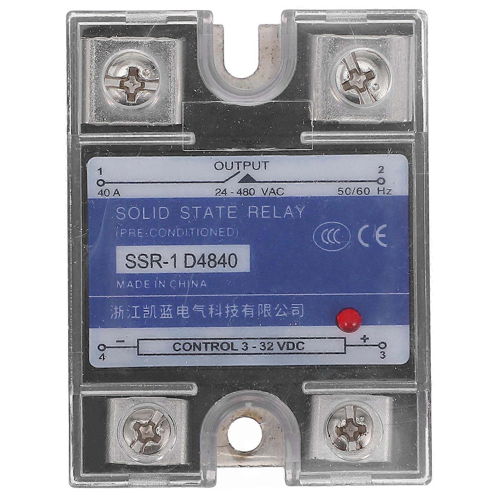 Single Phase Semi-Conductor Relay 3Pcs Dc Control with Protective Cover
