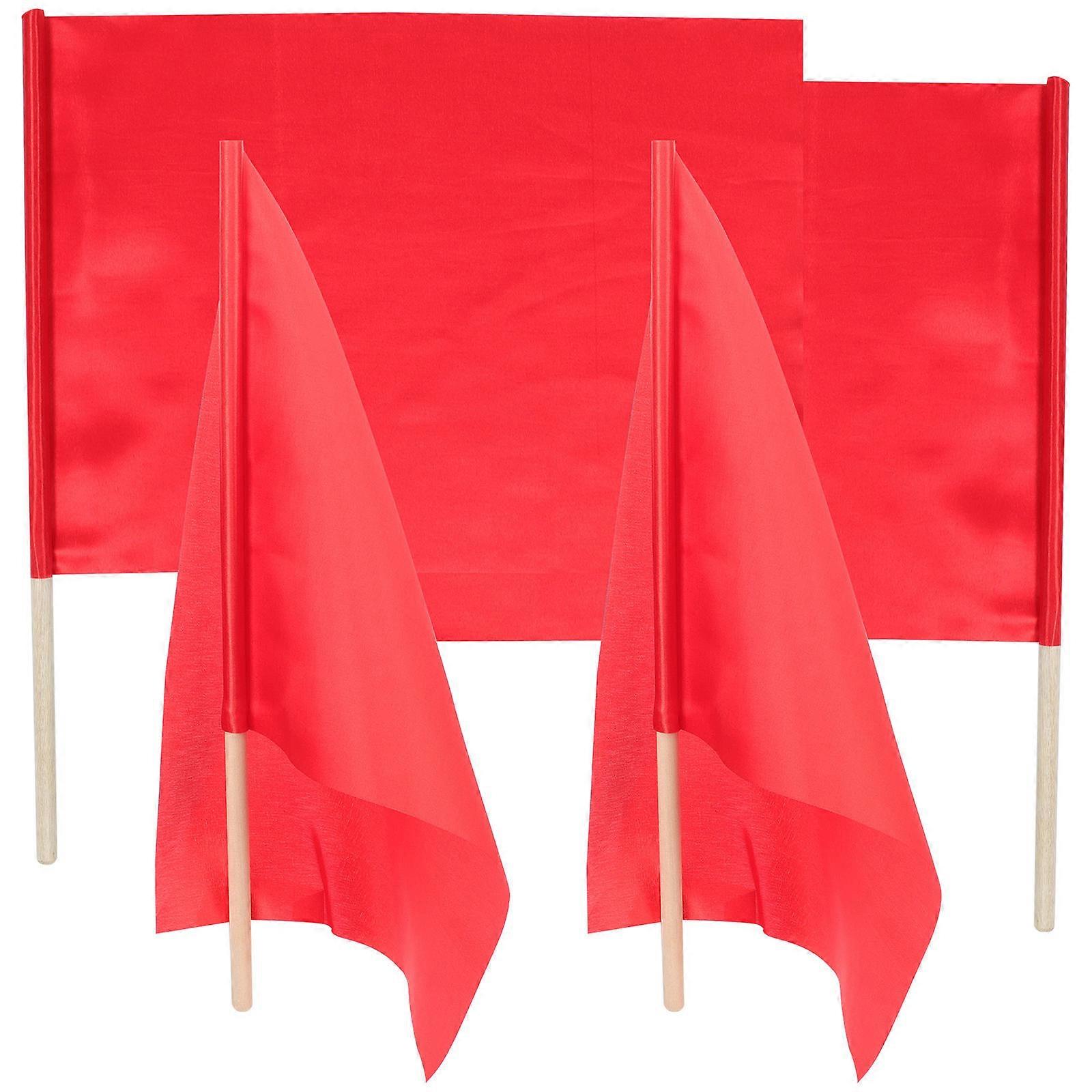 Sideline Crew Tool 12Pcs Red Referee Flags Ideal For Sport Events And Training Sessions With Durable Material