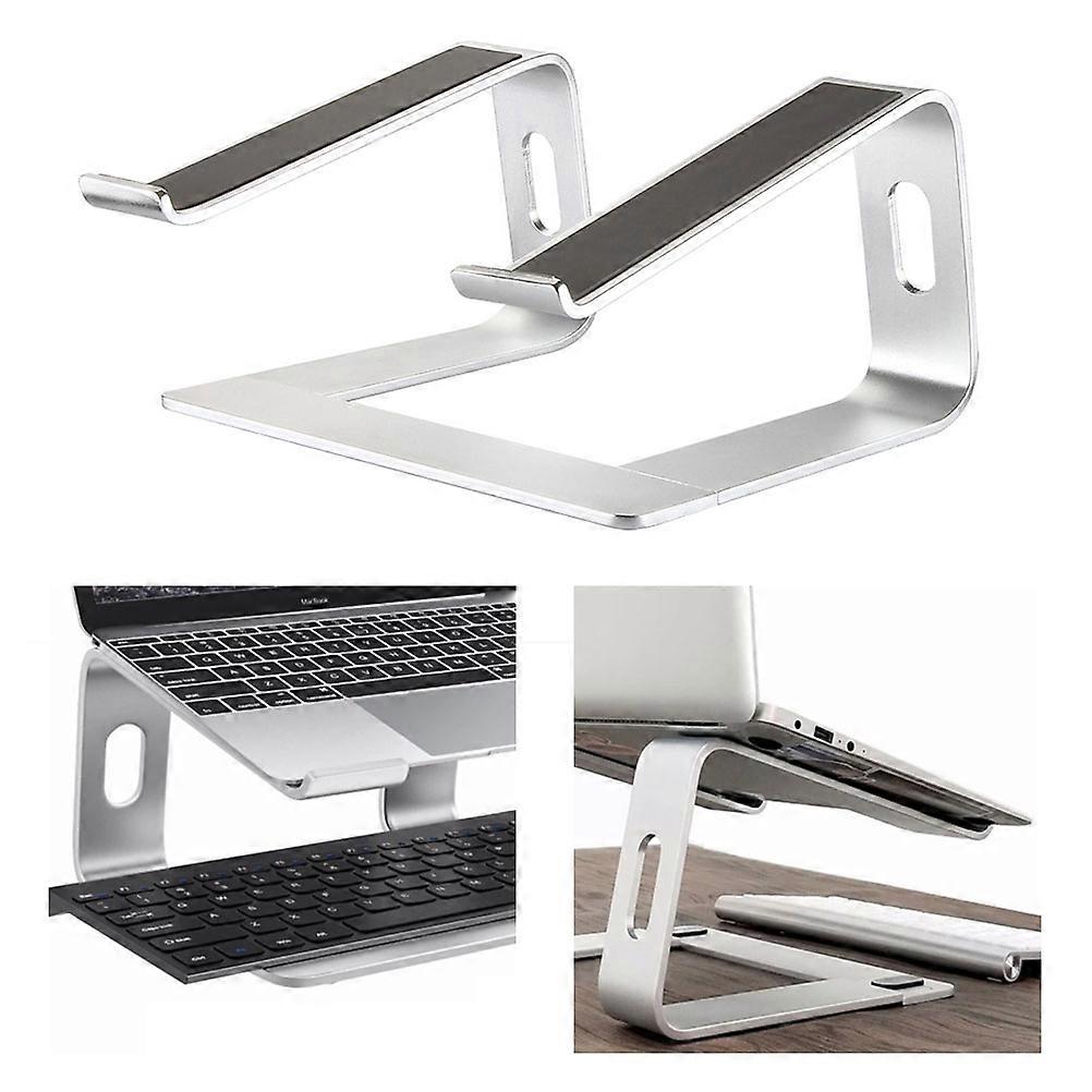 Laptop Ventilated Stand Aluminum Portable Holder Cooling Bracket Silver 1Set