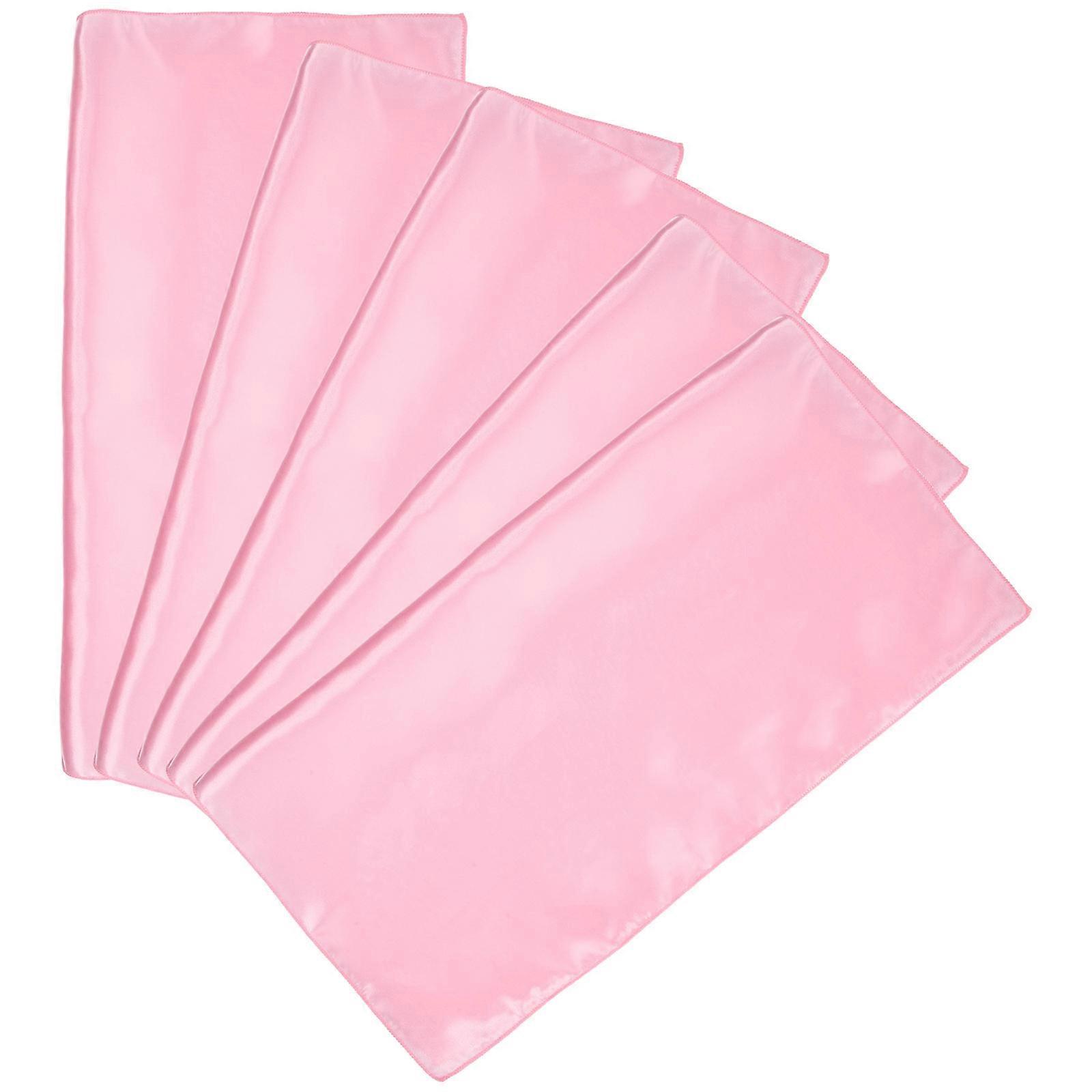 Satin Napkins for Wedding Table Use Comfortable Pink Napkin 15 Pieces
