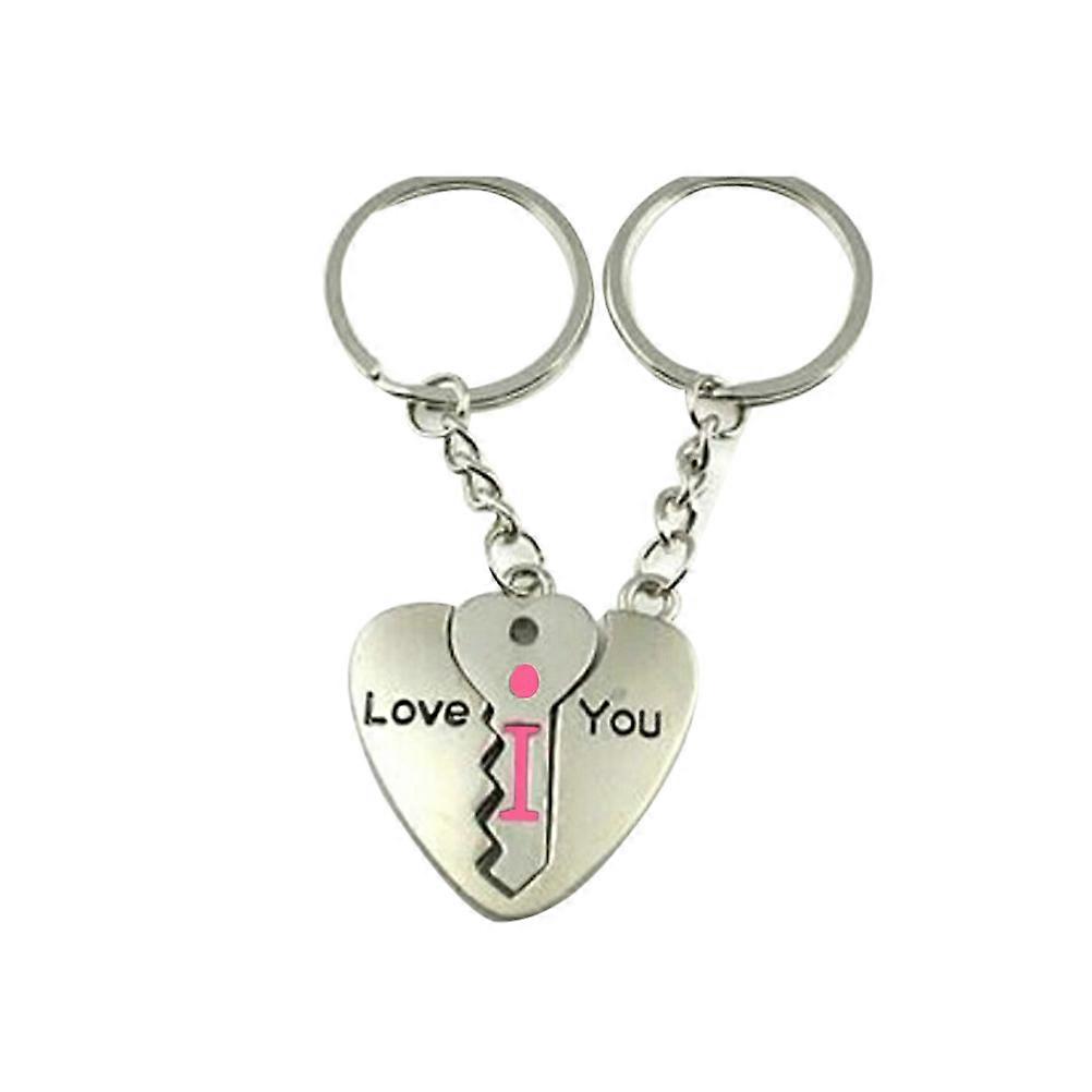 Valentine Gift Couple Keychain for Lovers Silver Keyring