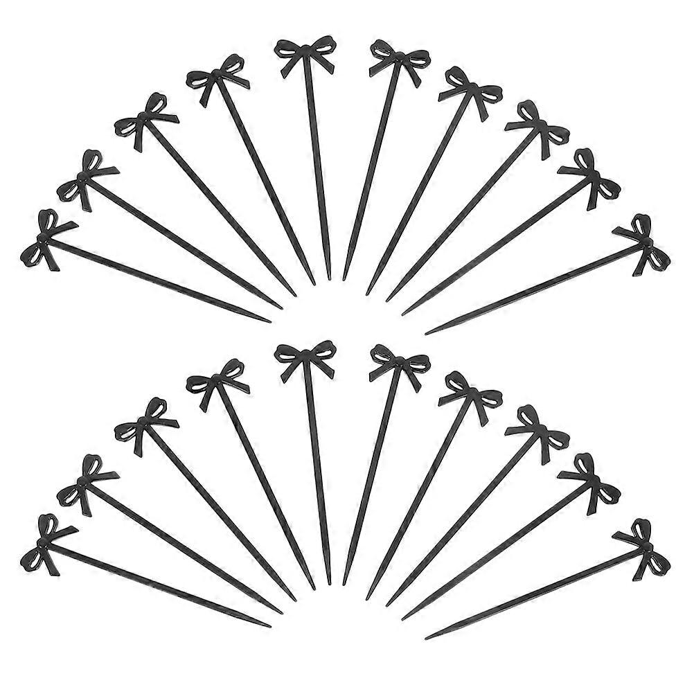 Bow Cupcake Picks Black for Party Use with 150Pcs Cake Decorations